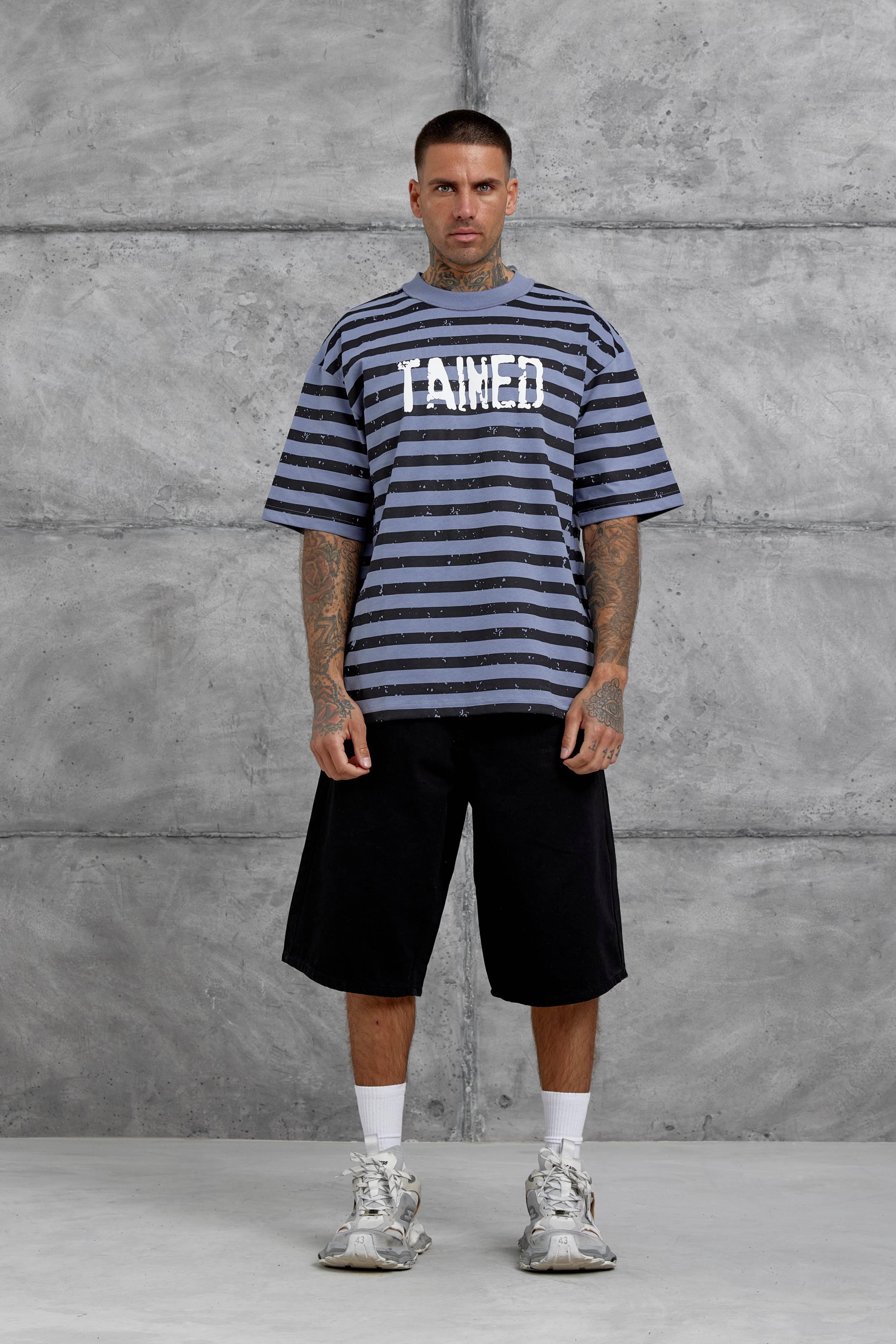 Gri Tained Baskılı Oversize Tshirt · 3