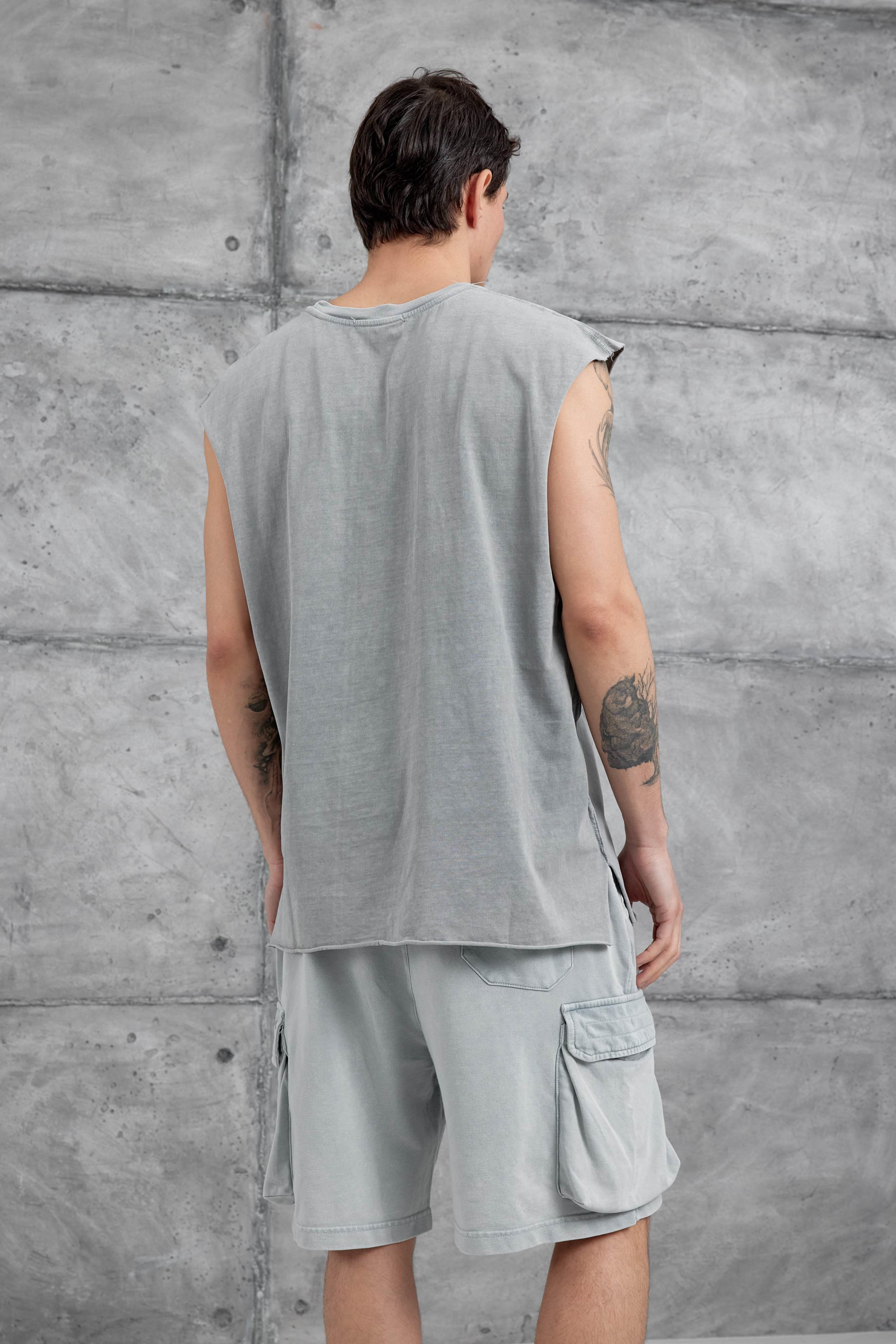 Gri Yıkamalı Oversize Atlet · 3