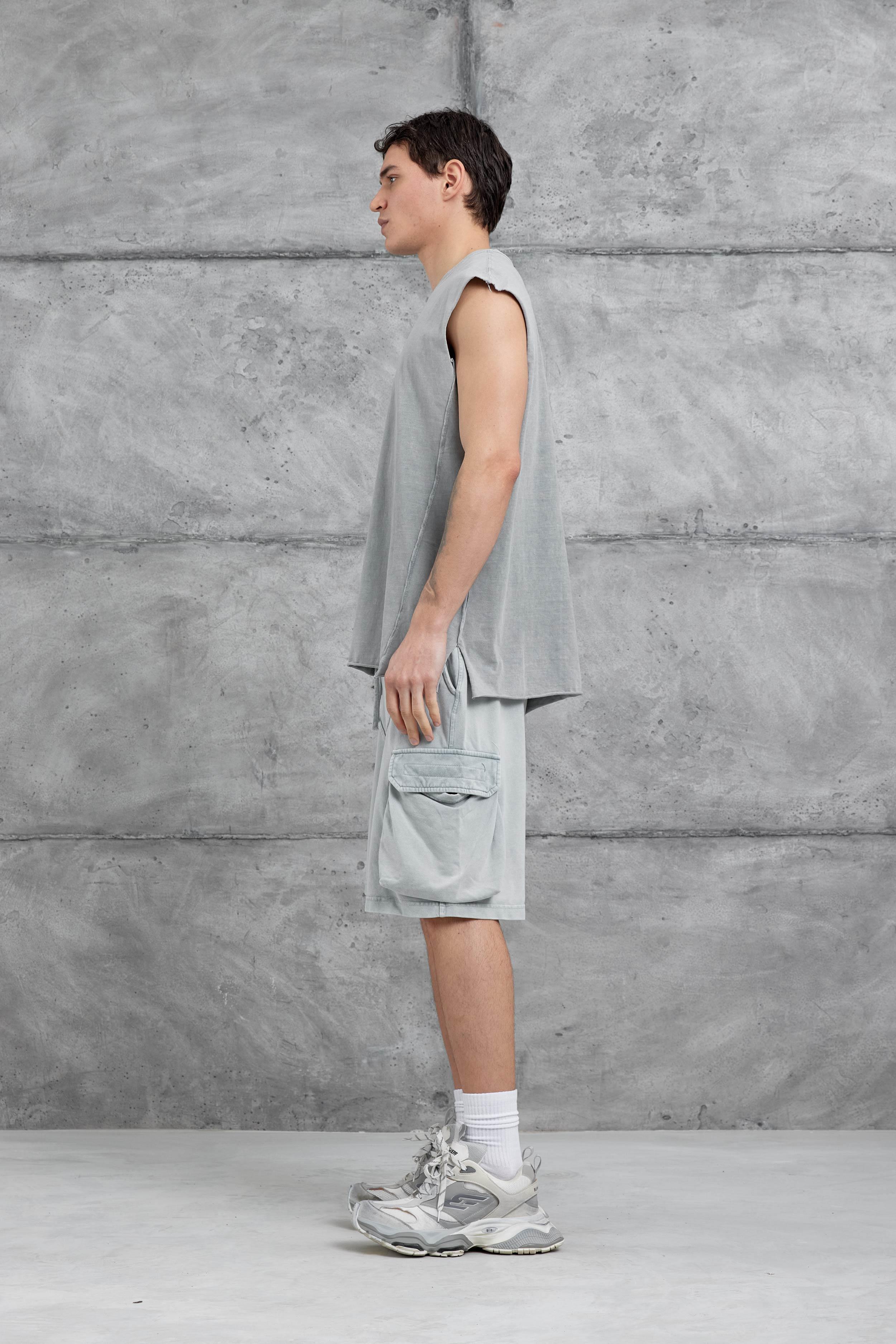 Gri Yıkamalı Oversize Atlet · 5