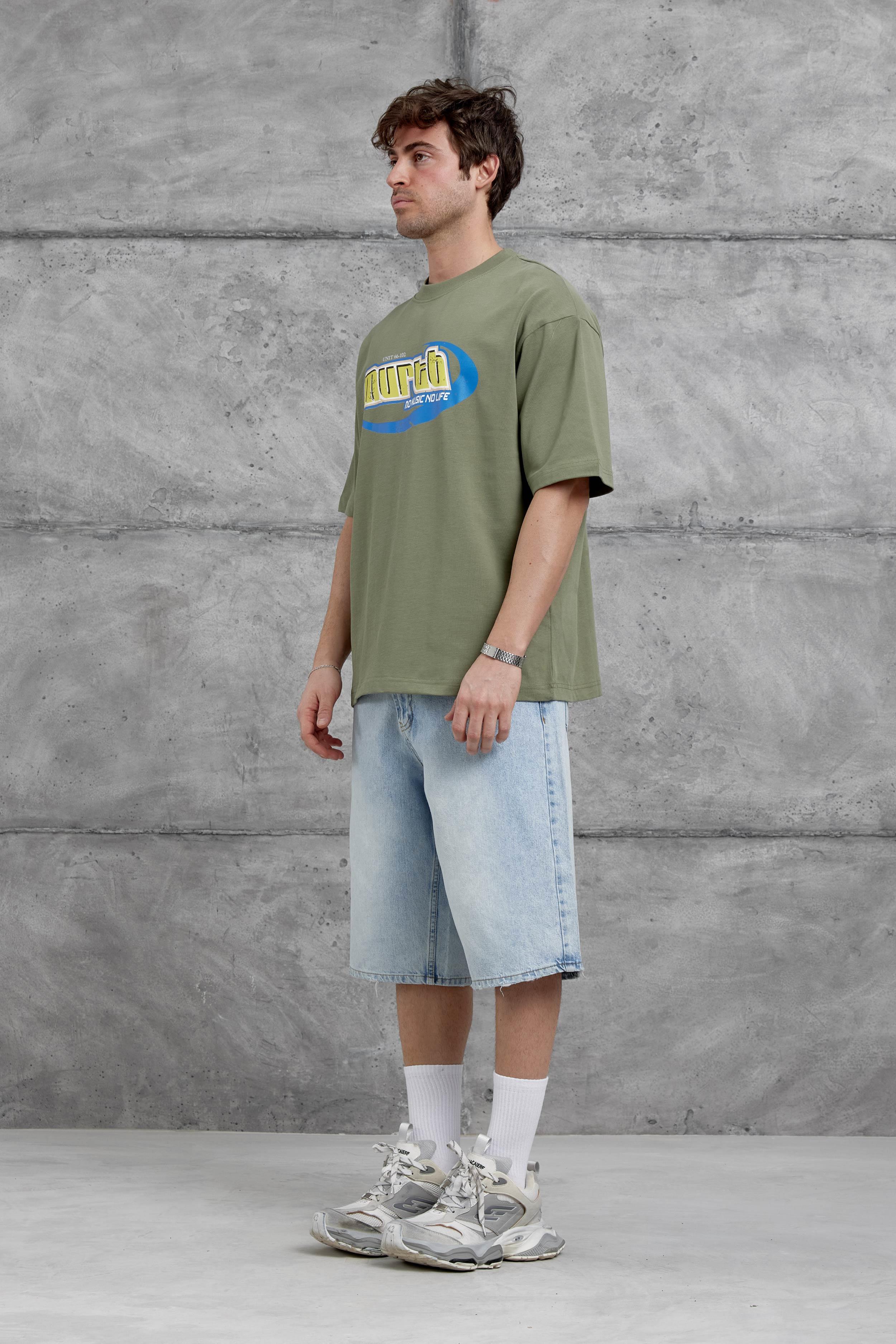 Haki Murth Baskılı Oversize Tshirt · 5