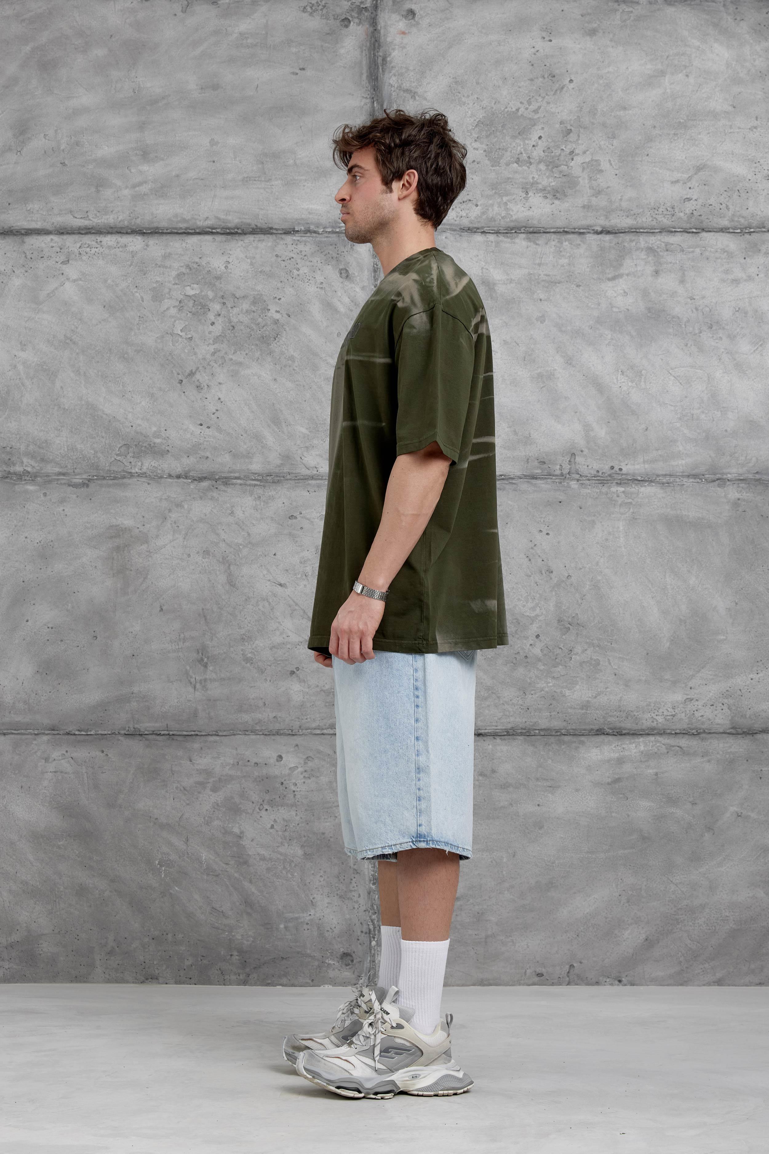 Haki Spirit&Speed Yazılı Yıkamalı Oversize Tshirt · 5