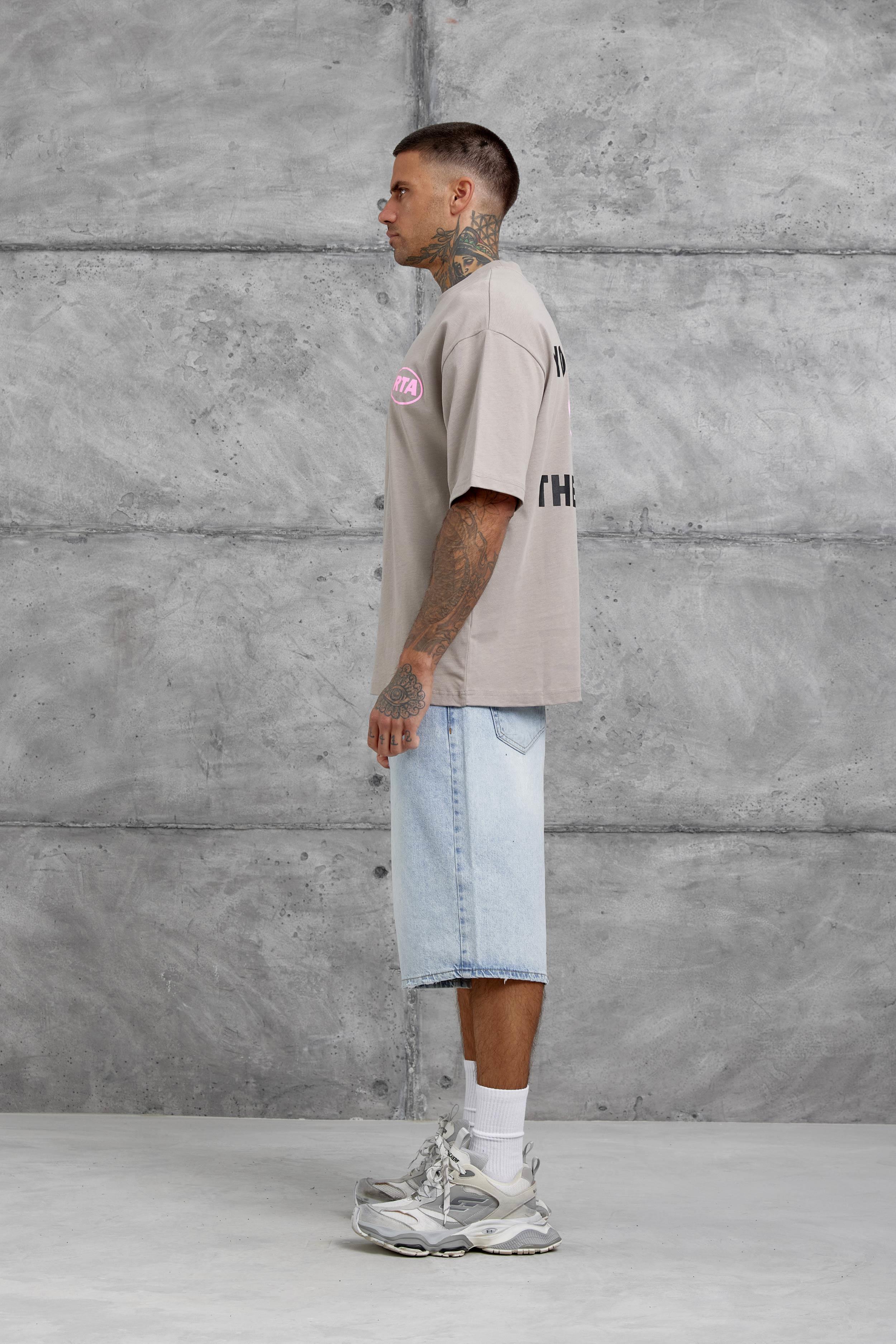 Kahverengi First Your Mind Yazılı Oversize Tshirt · 5