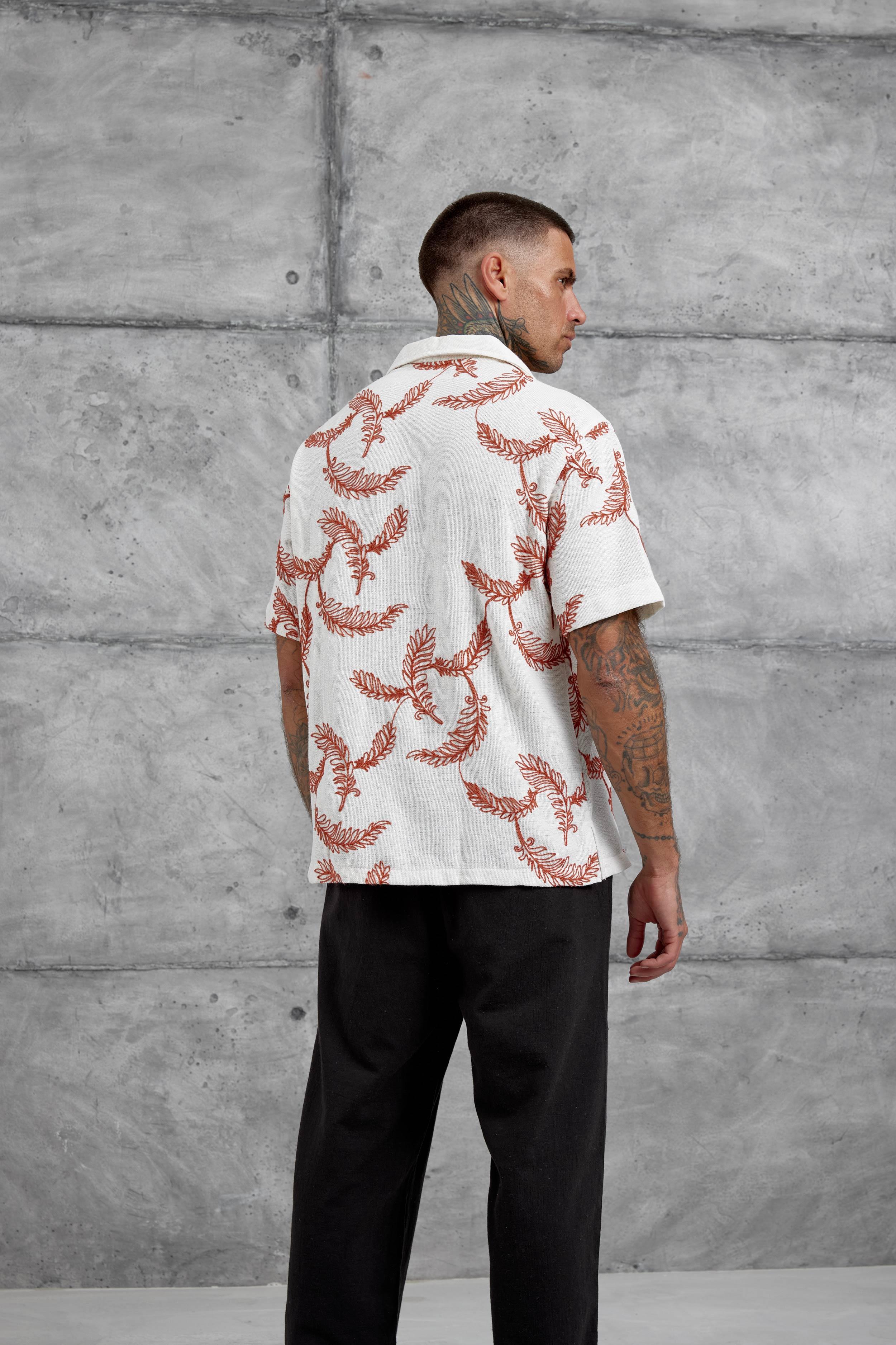 Kiremit Desenli Oversize Gömlek · 5