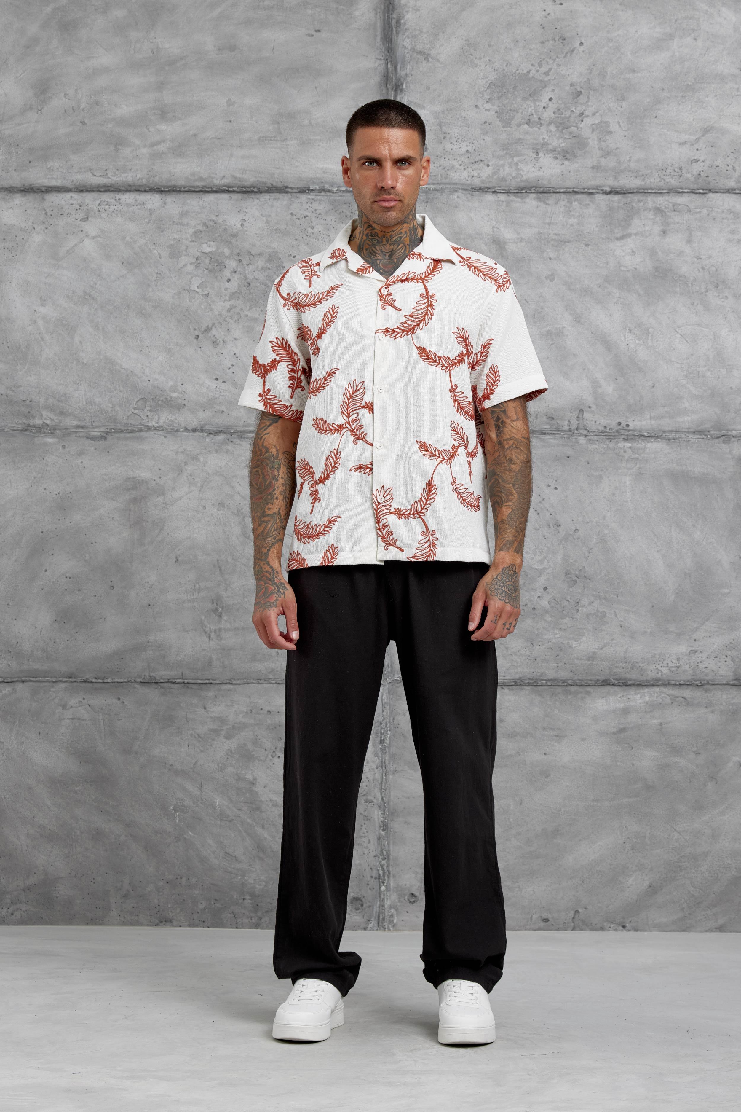 Kiremit Desenli Oversize Gömlek · 4