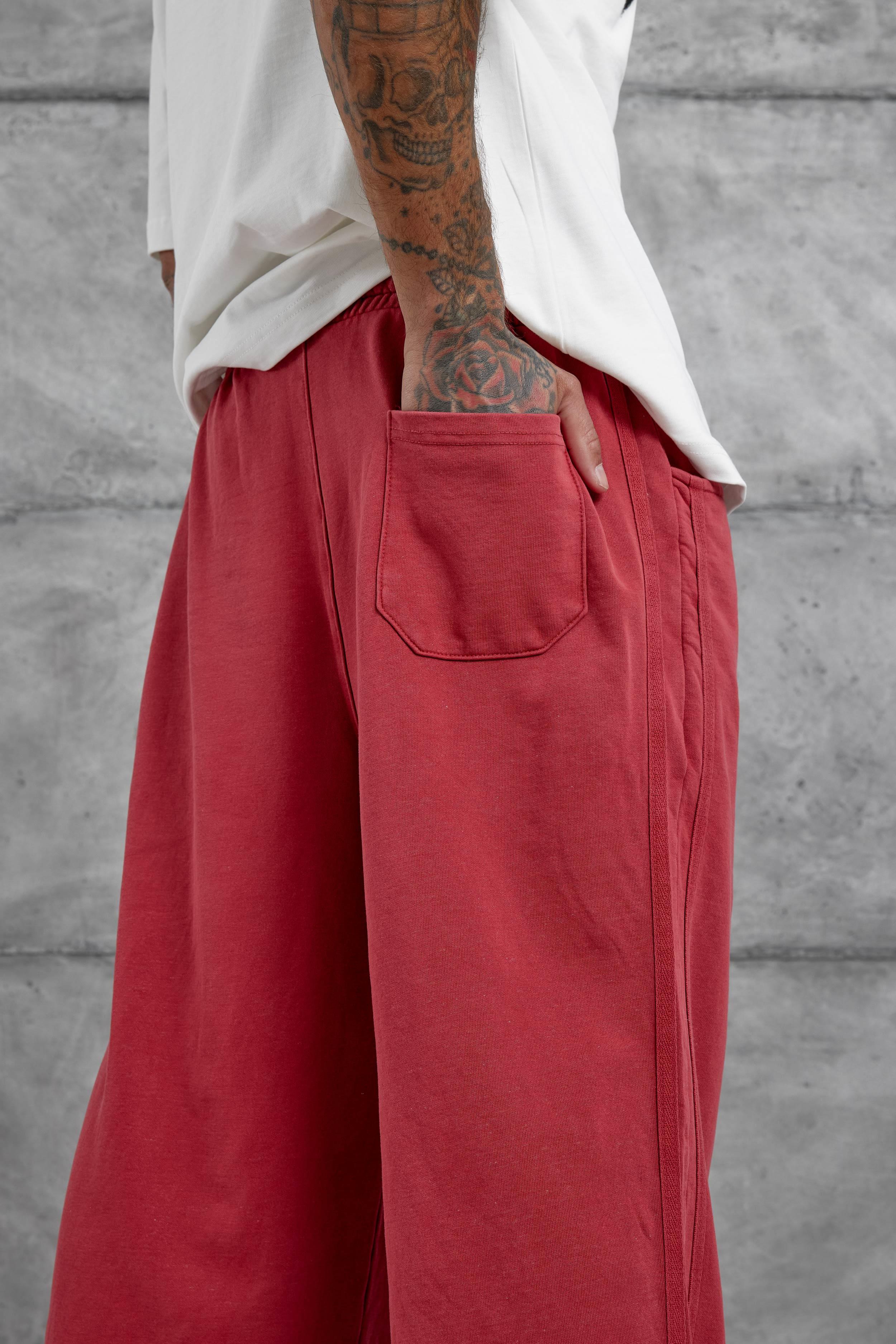 Kırmızı Acs Street Yazılı Yıkamalı Baggy Eşofman Altı · 5