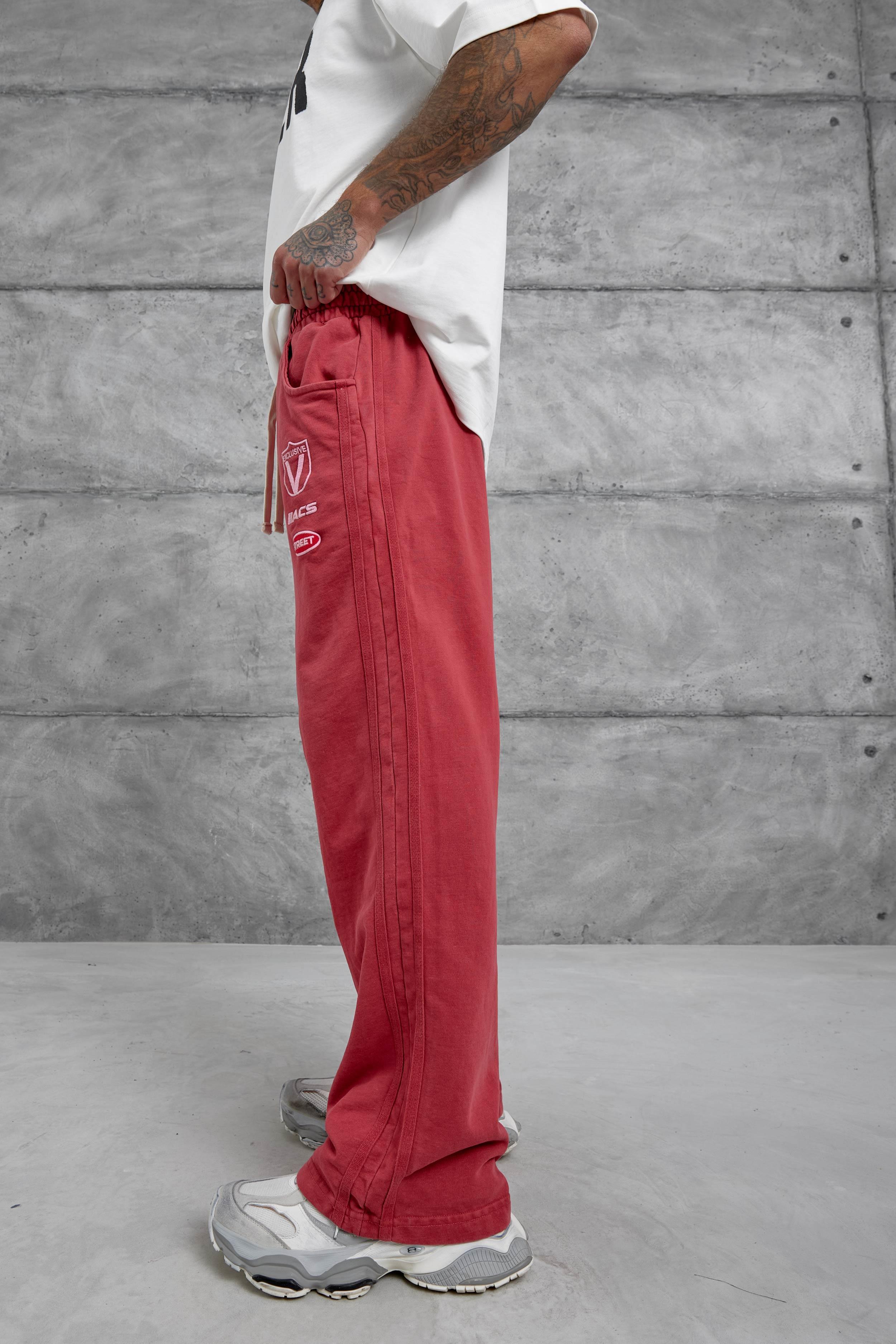 Kırmızı Acs Street Yazılı Yıkamalı Baggy Eşofman Altı · 3
