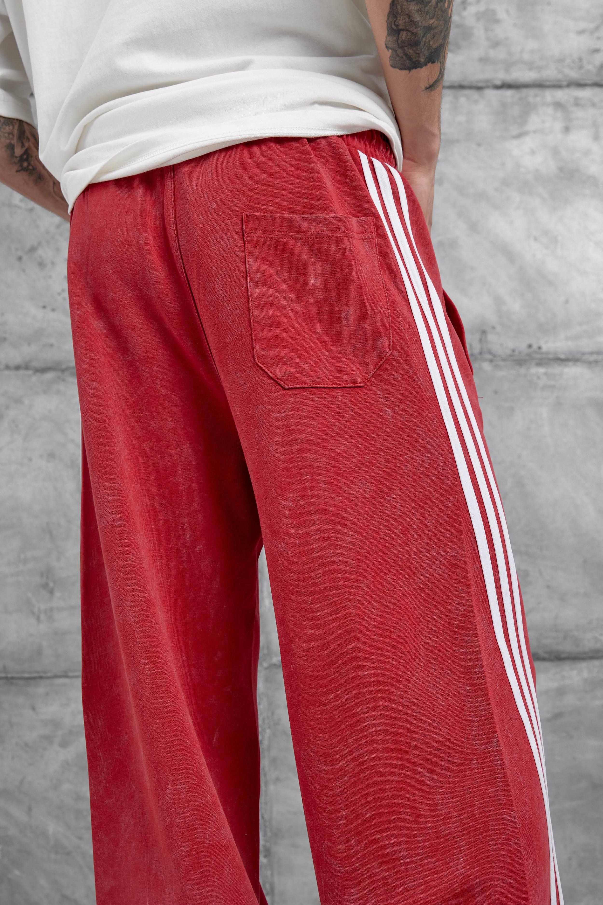 Kırmızı Ynzay-3 Yazılı Baggy Eşofman Altı · 4