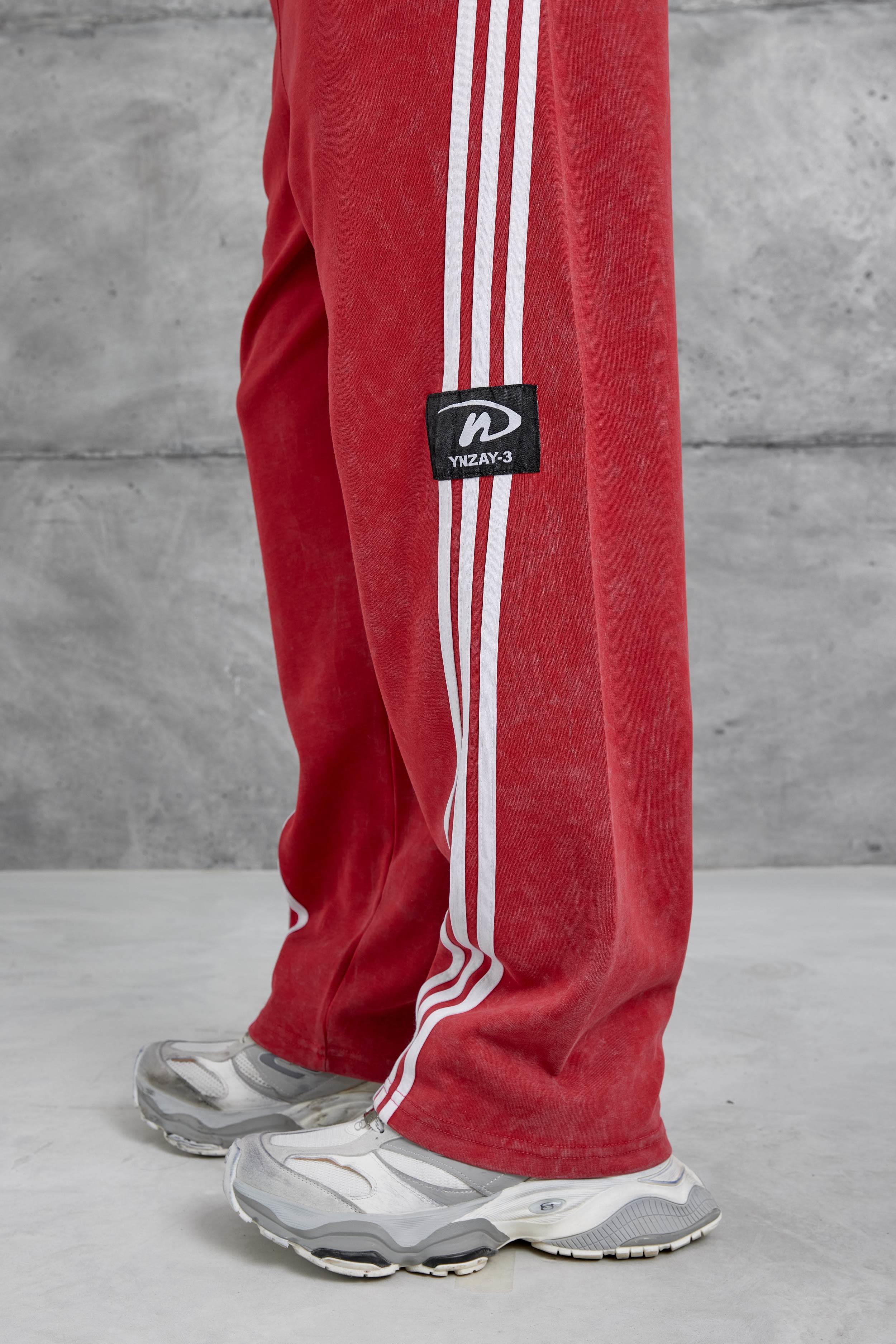 Kırmızı Ynzay-3 Yazılı Baggy Eşofman Altı · 2