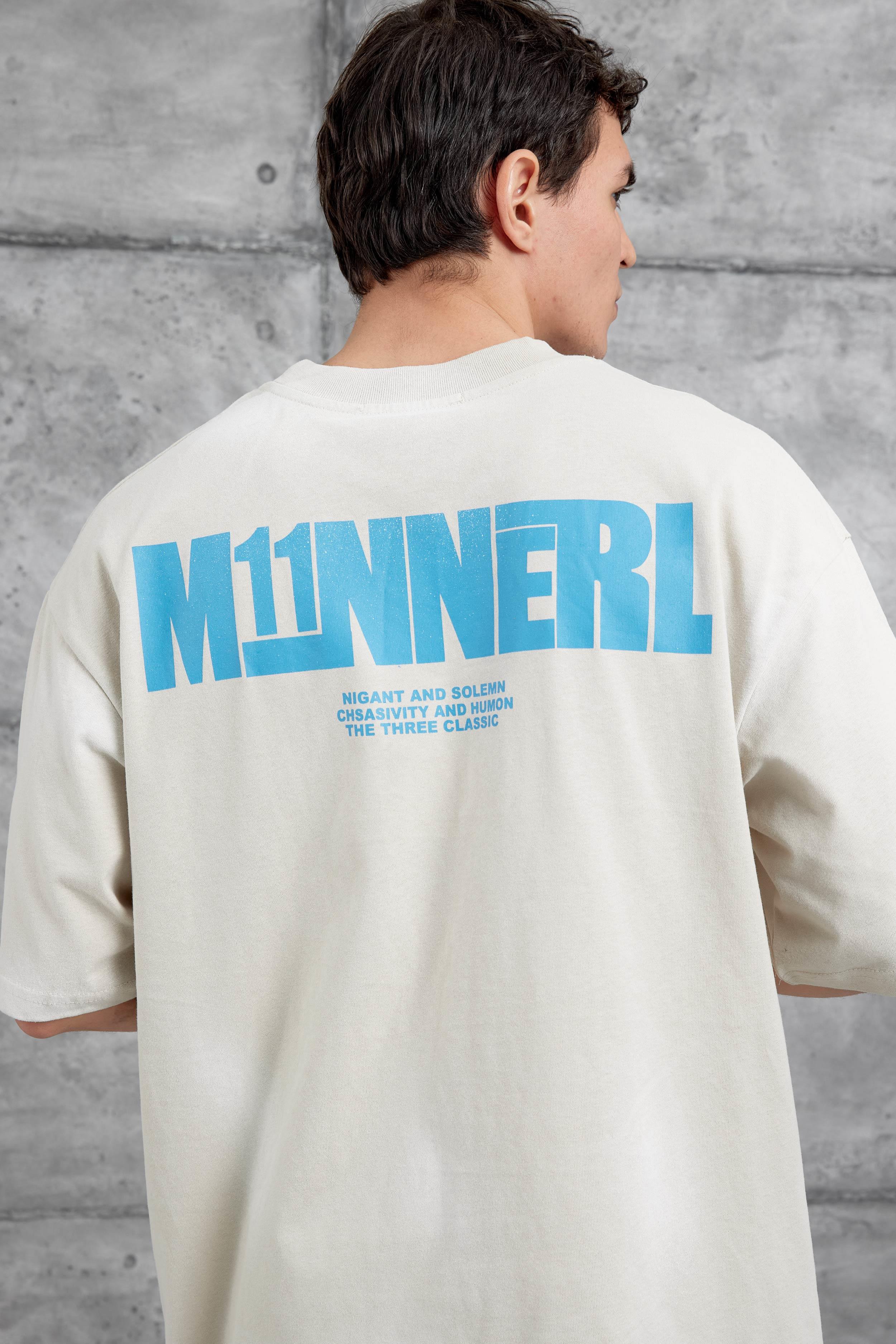Krem M11 Yazılı Oversize Tshirt · 3