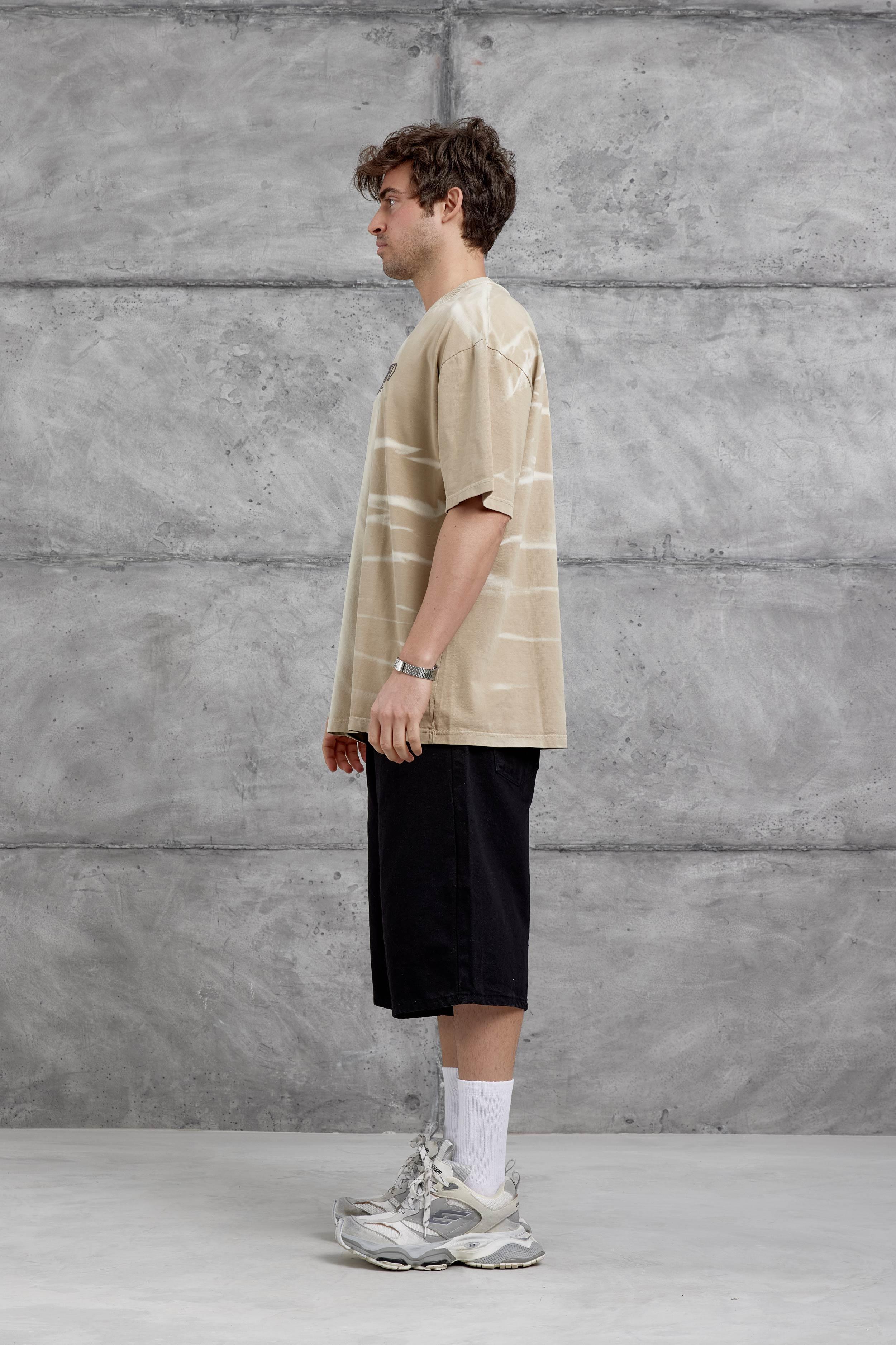 Krem Spirit&Speed Yazılı Yıkamalı Oversize Tshirt · 4