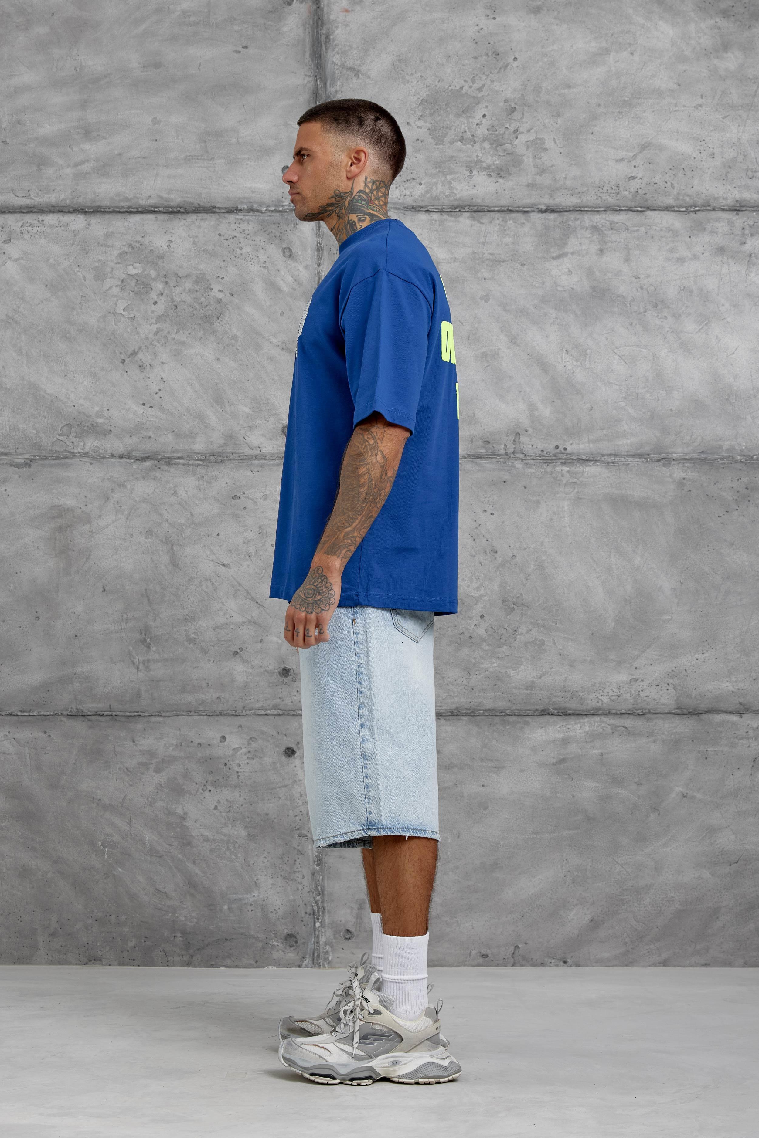 Lacivert Kalp Küpür Baskılı Oversize Tshirt · 5