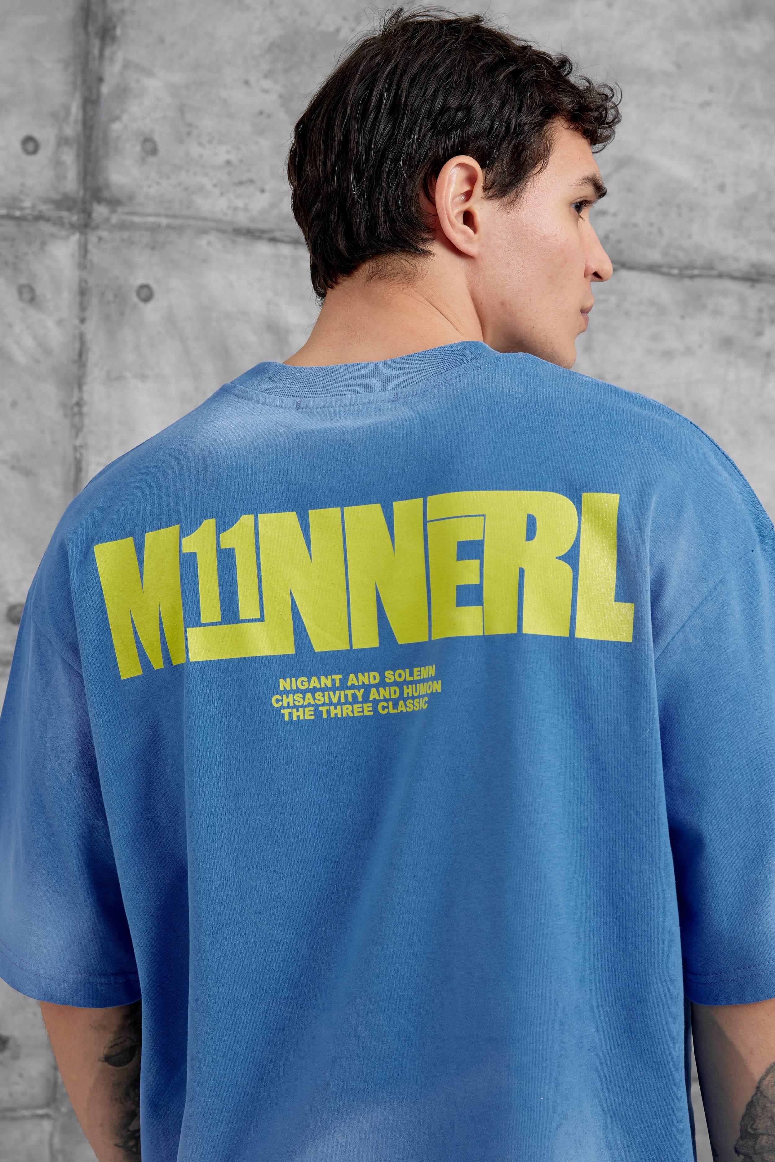 Mavi M11 Yazılı Oversize Tshirt · 2