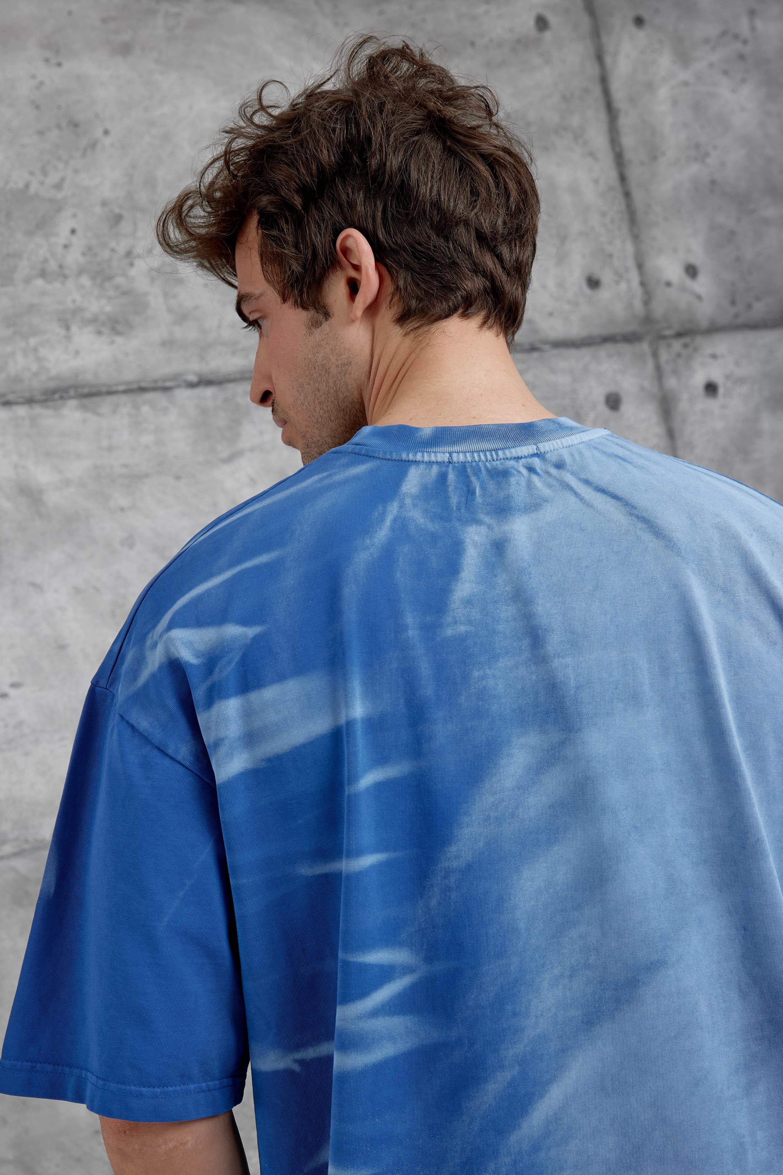 Mavi Spirit&Speed Yazılı Yıkamalı Oversize Tshirt · 3