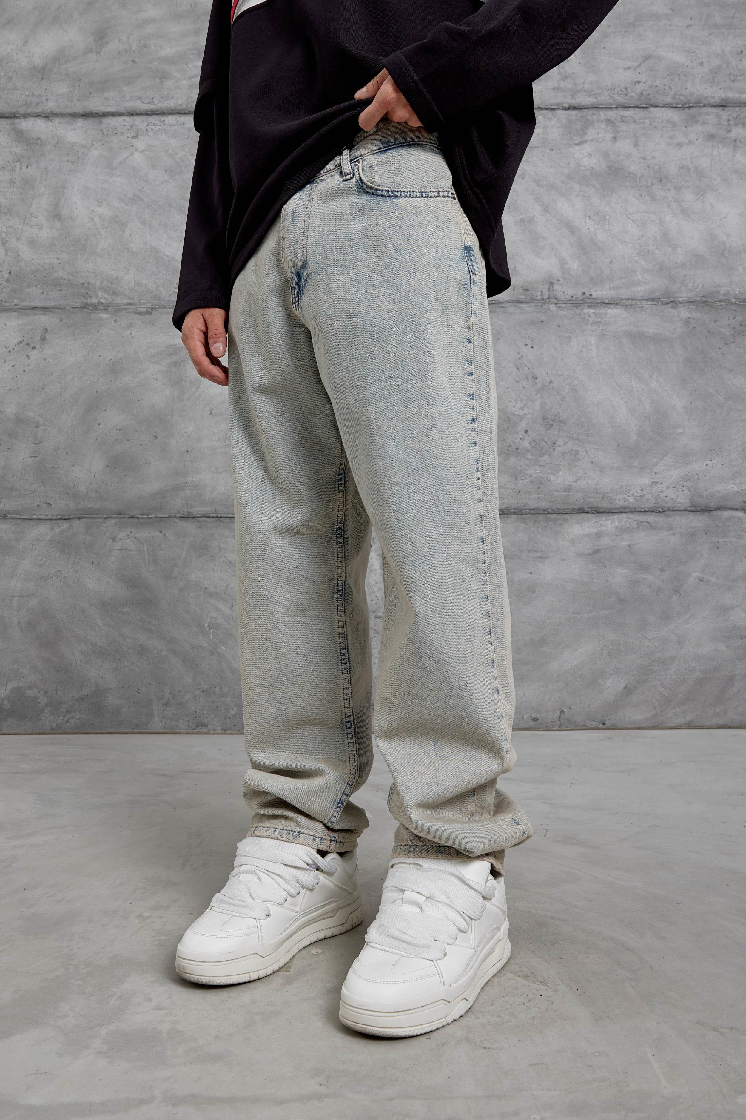 Mavi Vintage Taşlamalı Baggy Jean