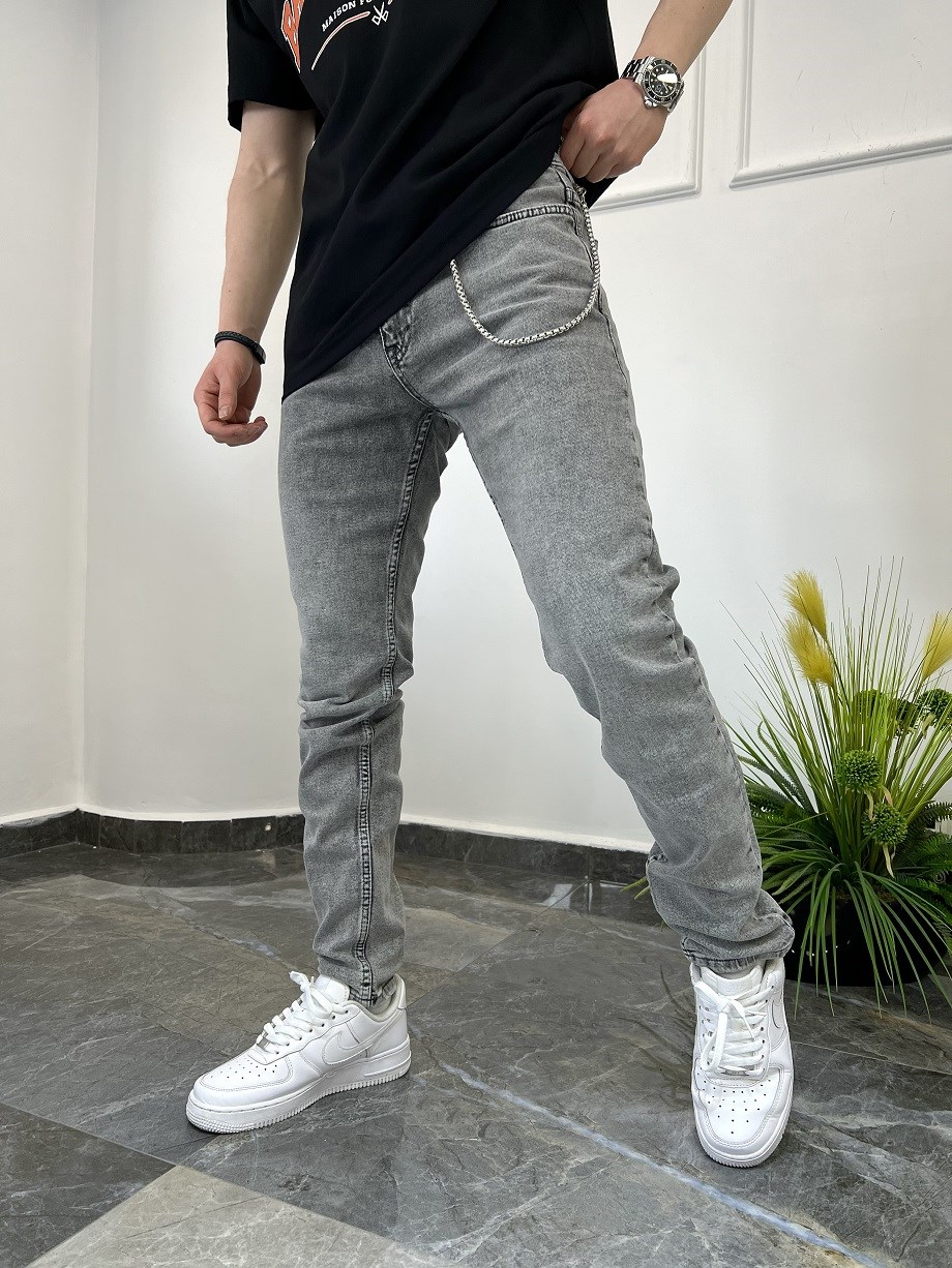 Nomarc 3970 Slim Zincirli Gri Jean