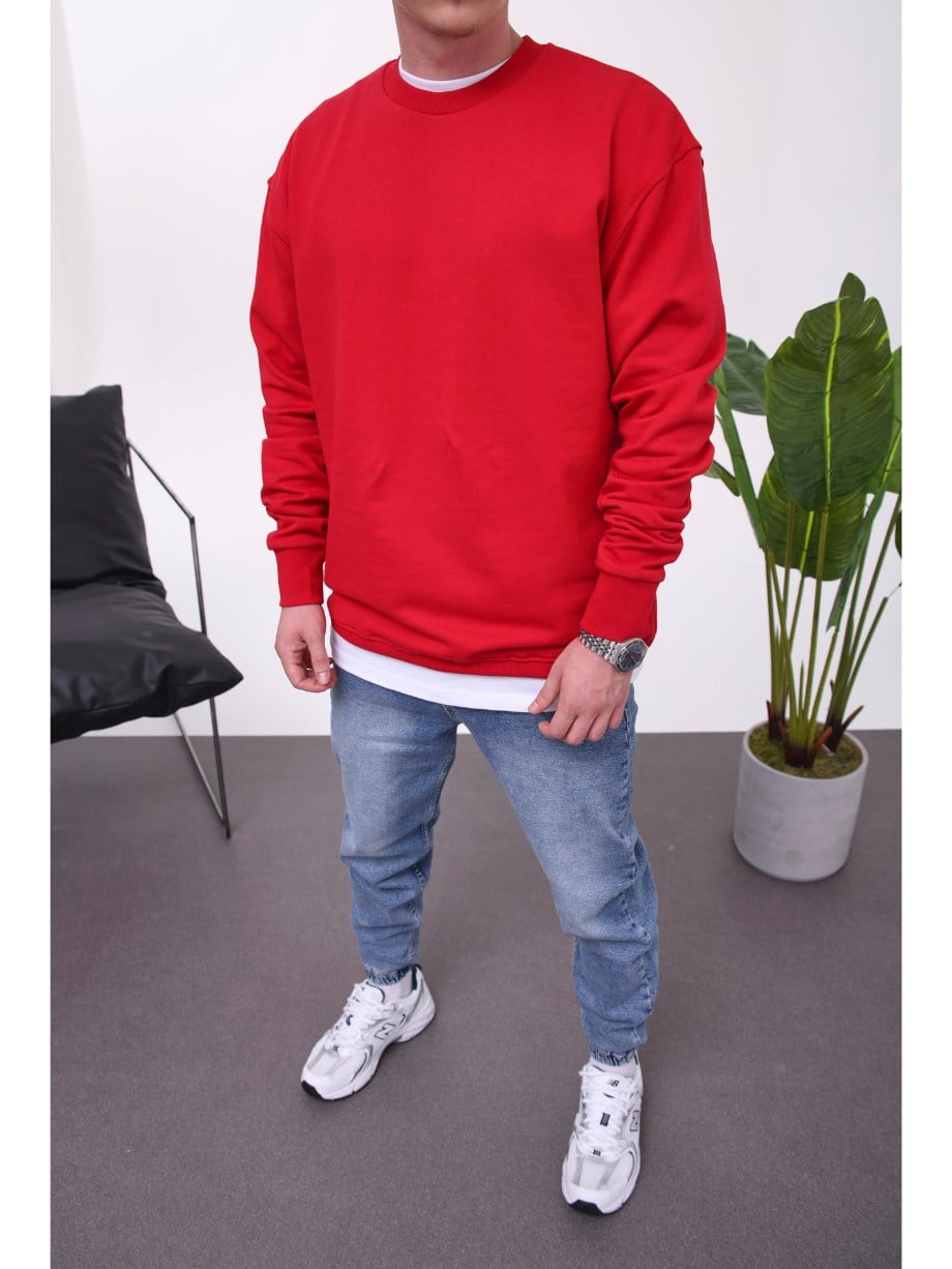 Nomarc Basic Pamuk Kırmızı Sweatshirt