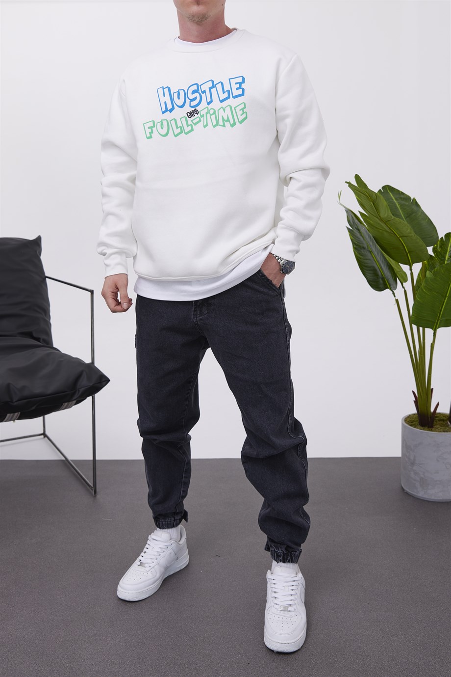 Nomarc Hustle Beyaz Sweatshirt