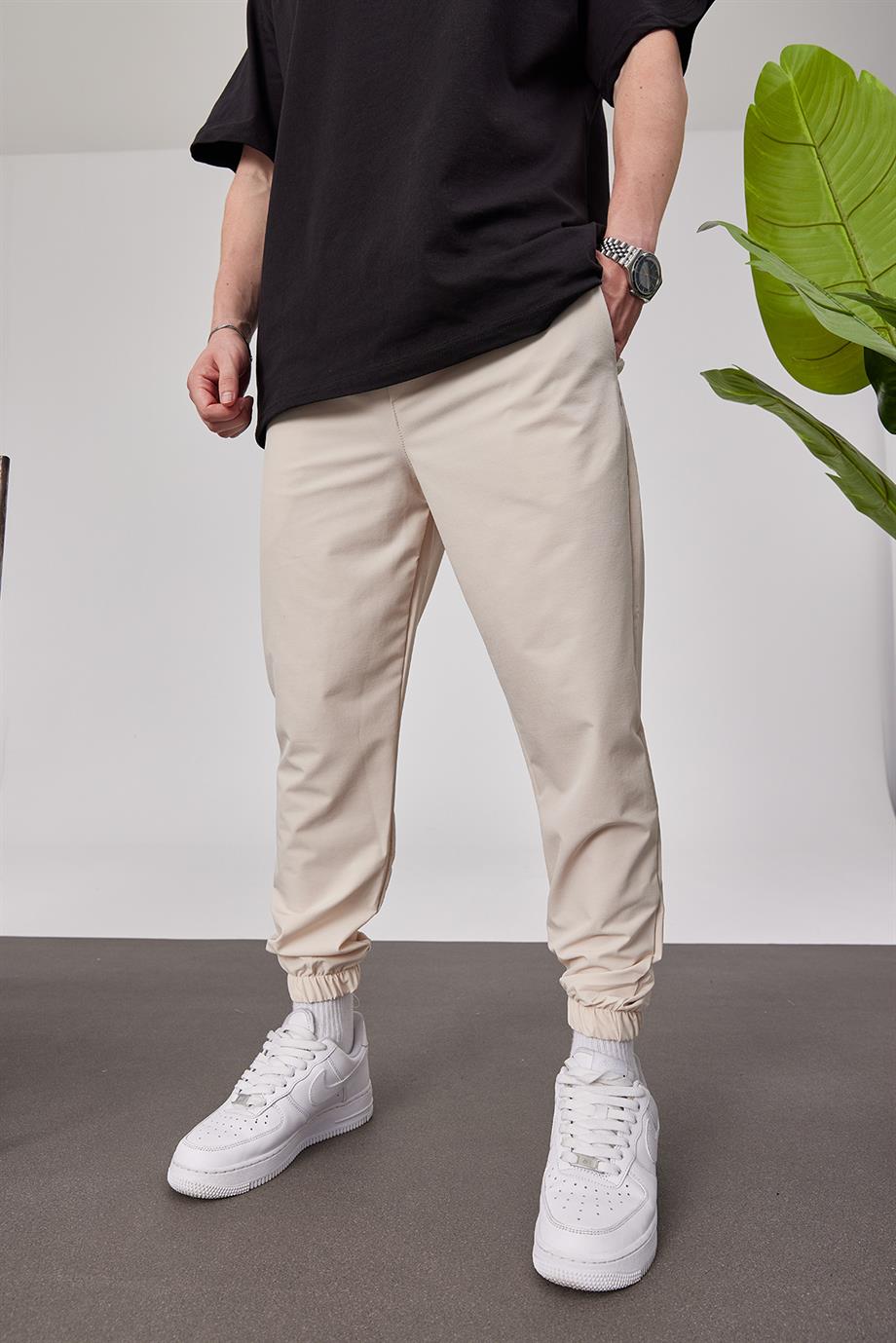Paraşüt Kumaş Krem Jogging