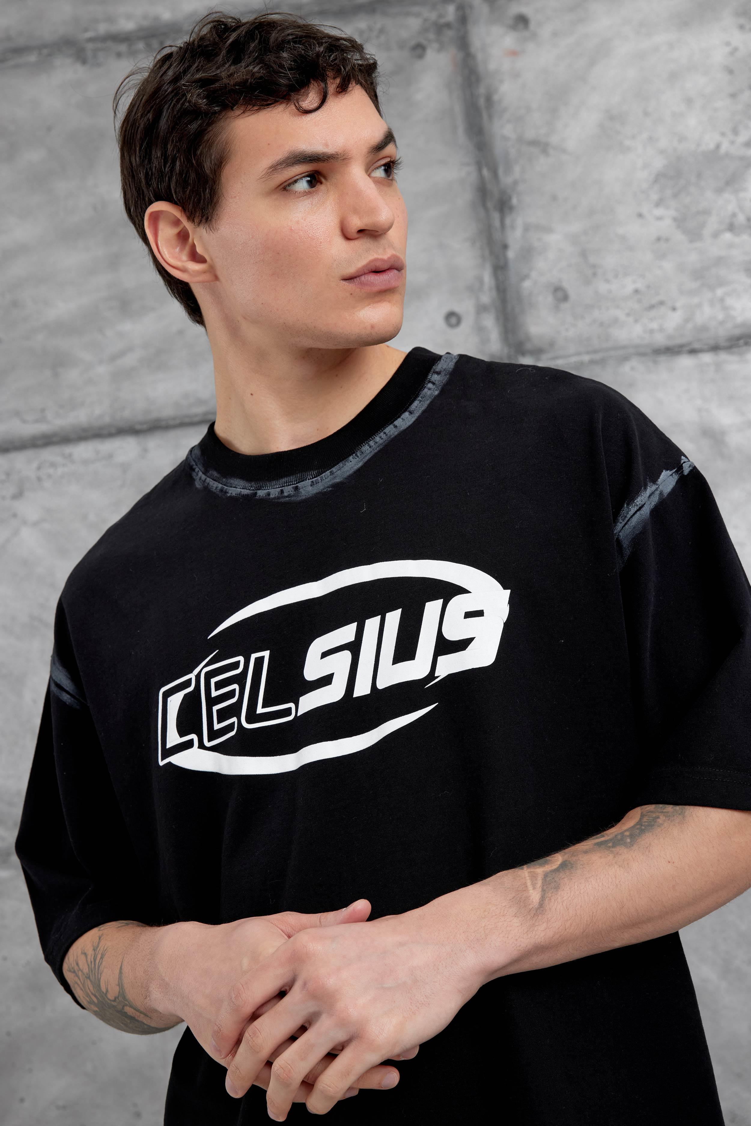 Siyah Celcius Yazılı Oversize Tshirt · 4