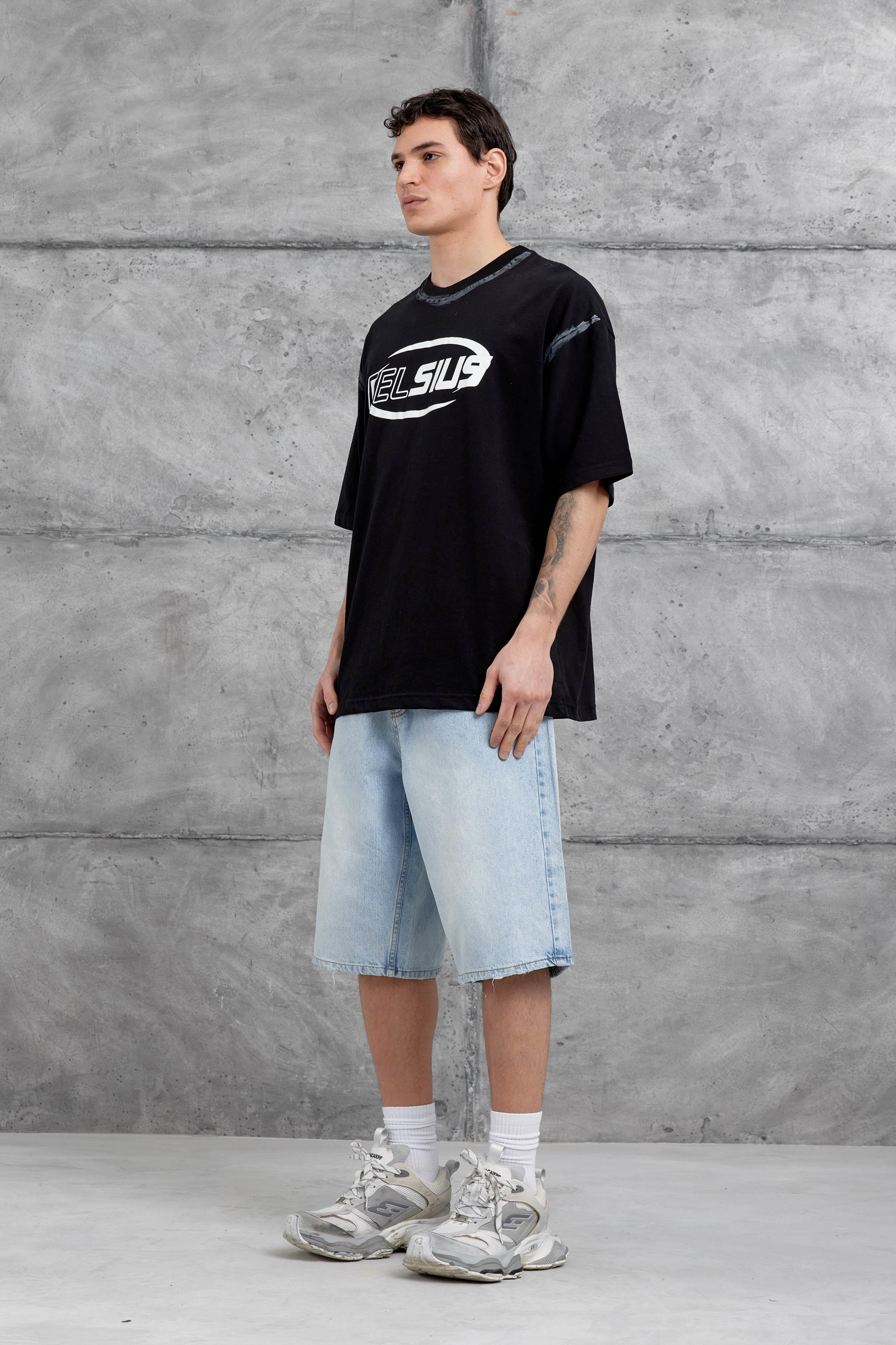 Siyah Celcius Yazılı Oversize Tshirt · 6