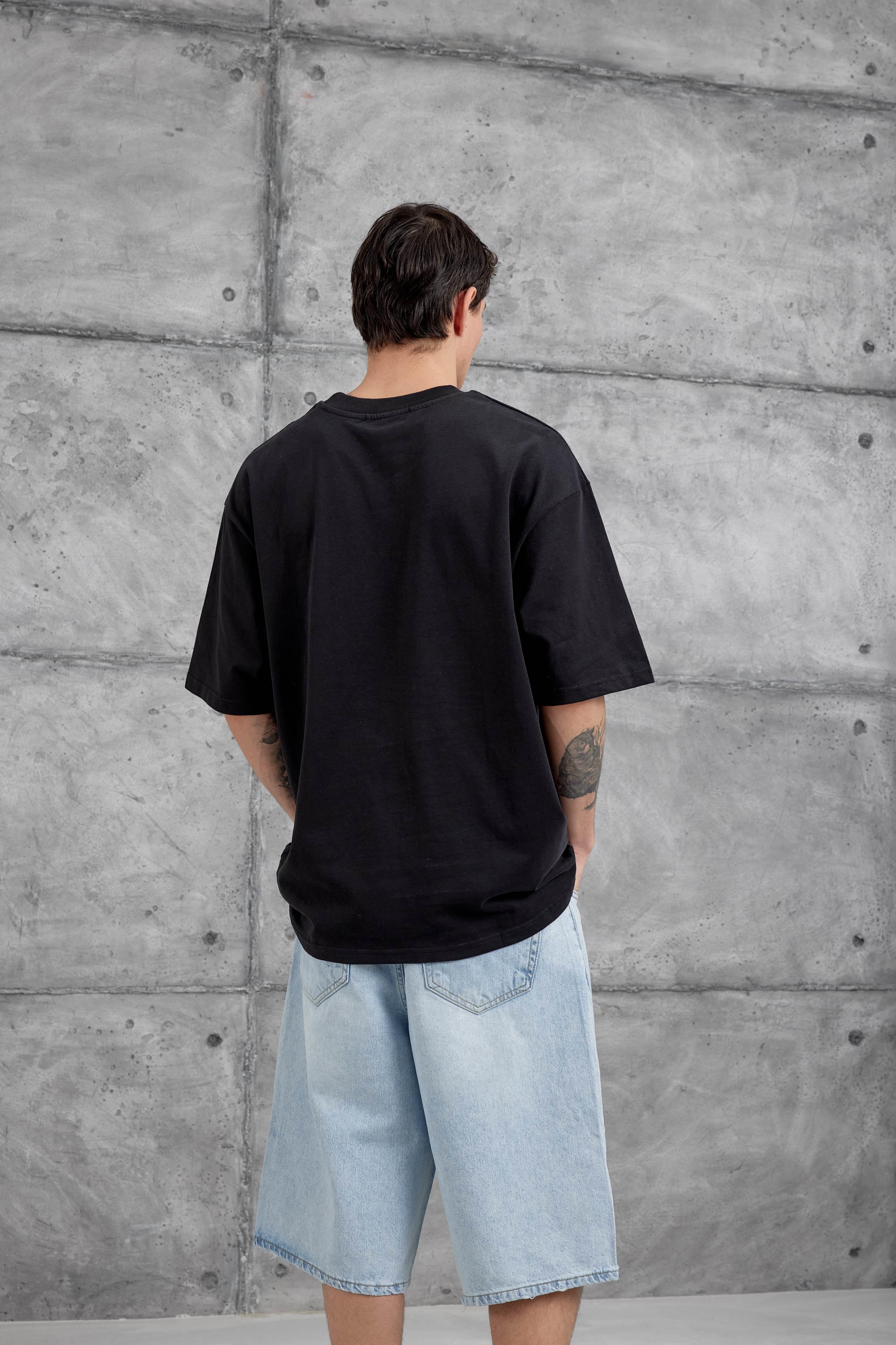 Siyah Dont Look At My Tshirt Yazılı Oversize Tshirt · 3