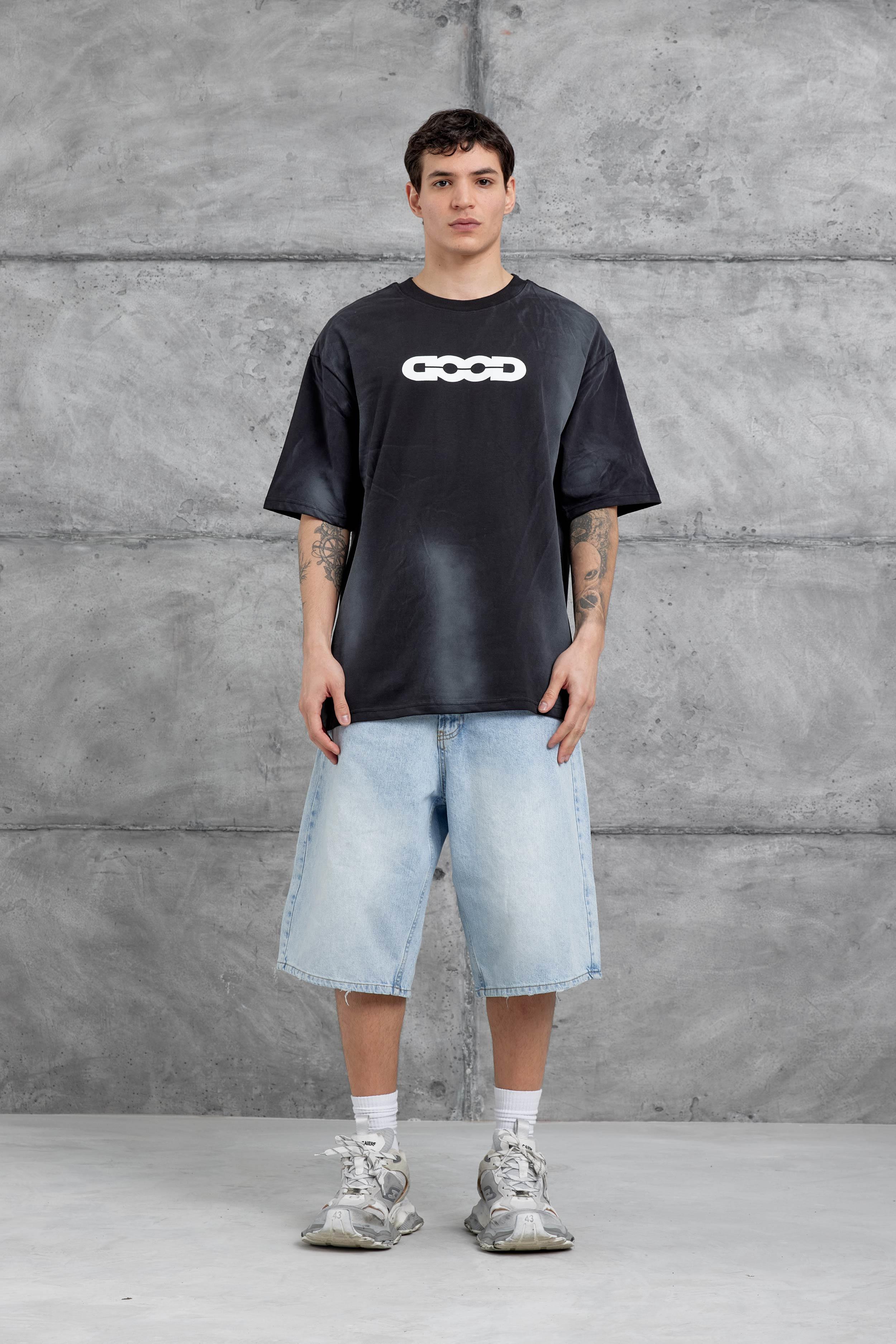 Siyah Good Yazılı Oversize Tshirt · 4