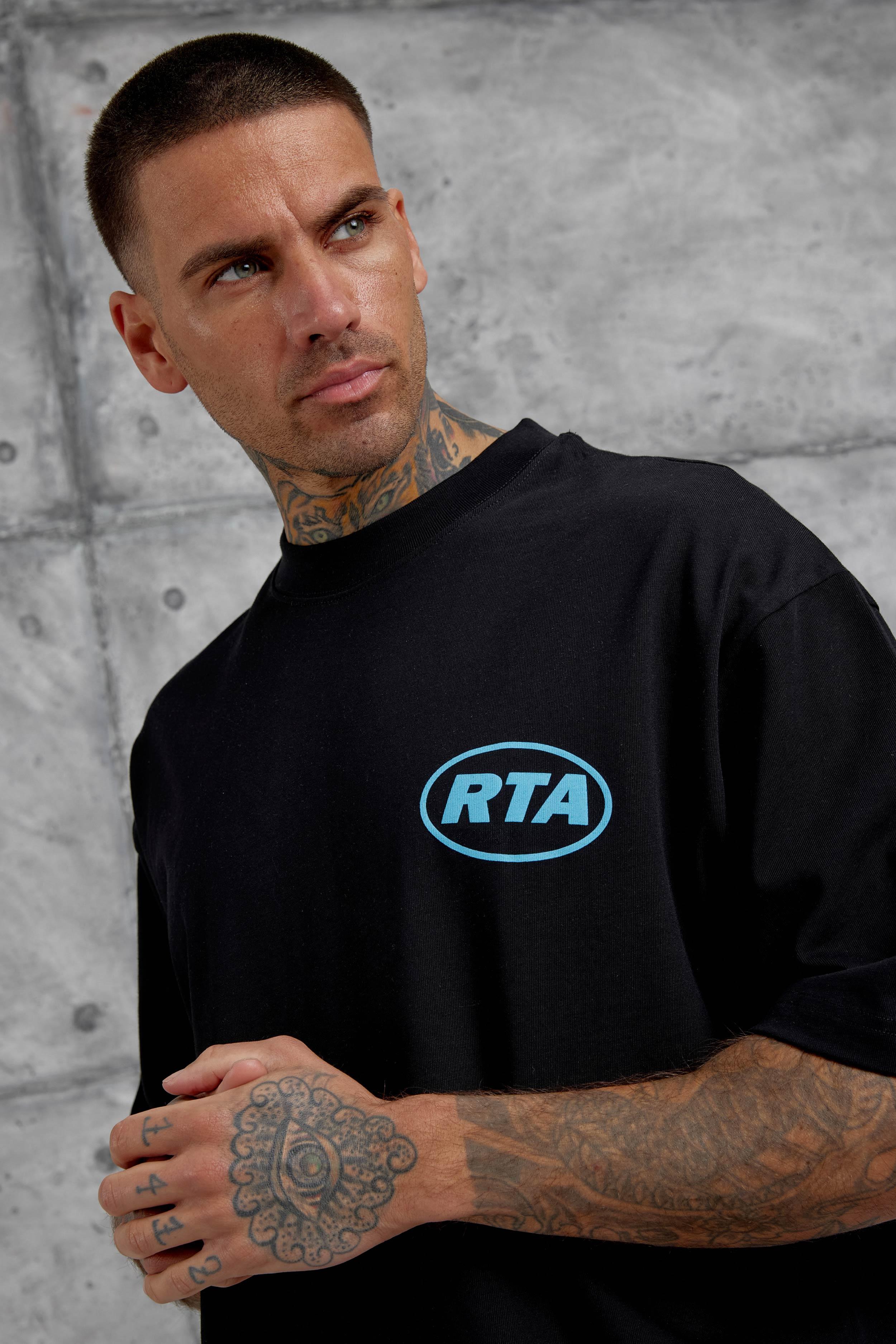 Siyah First Your Mind Yazılı Oversize Tshirt · 2