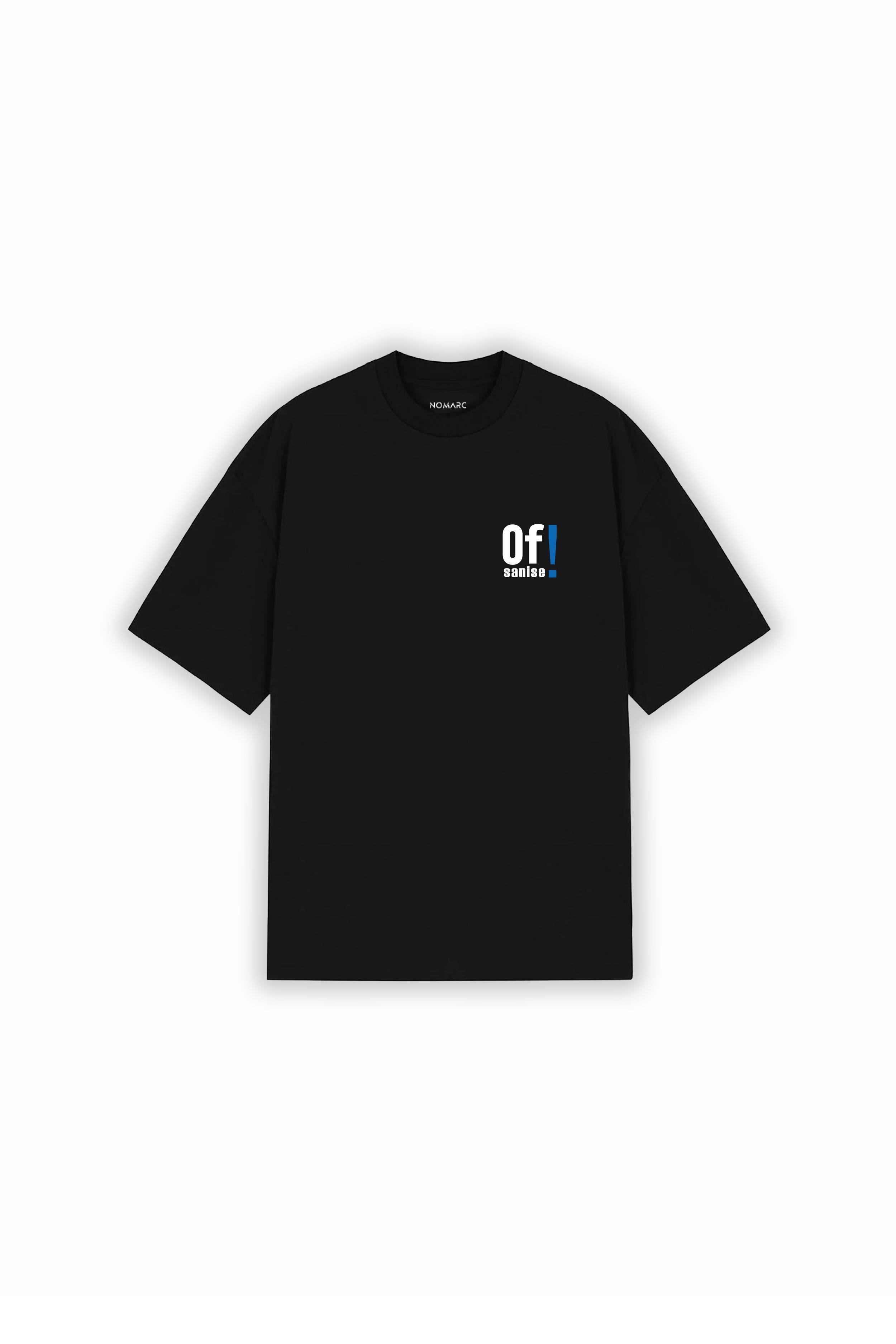 Siyah Of Sanise Yazılı Oversize Tshirt