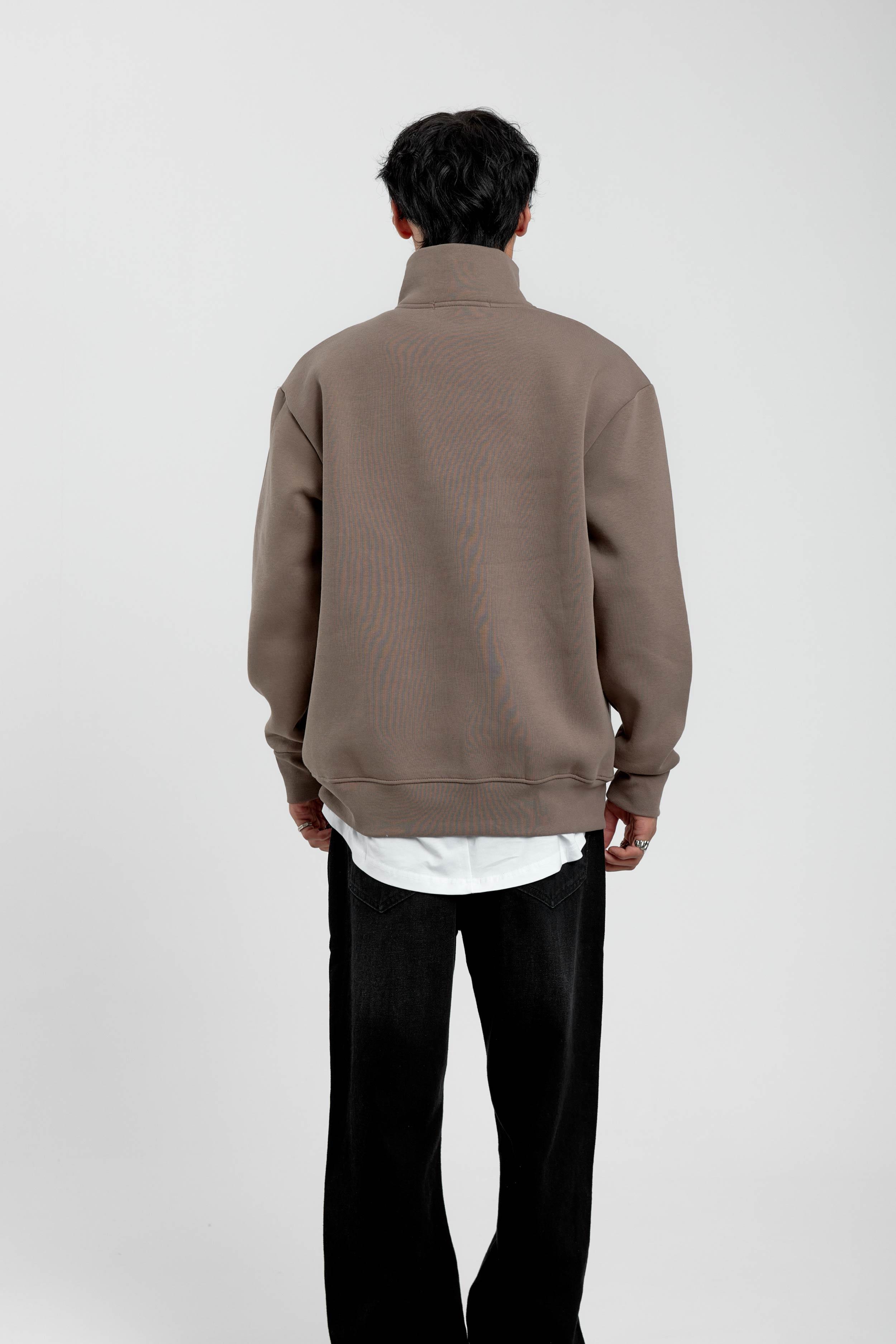 Vizon Yakası Fermuarlı Basic Şardonlu Sweatshirt · 4