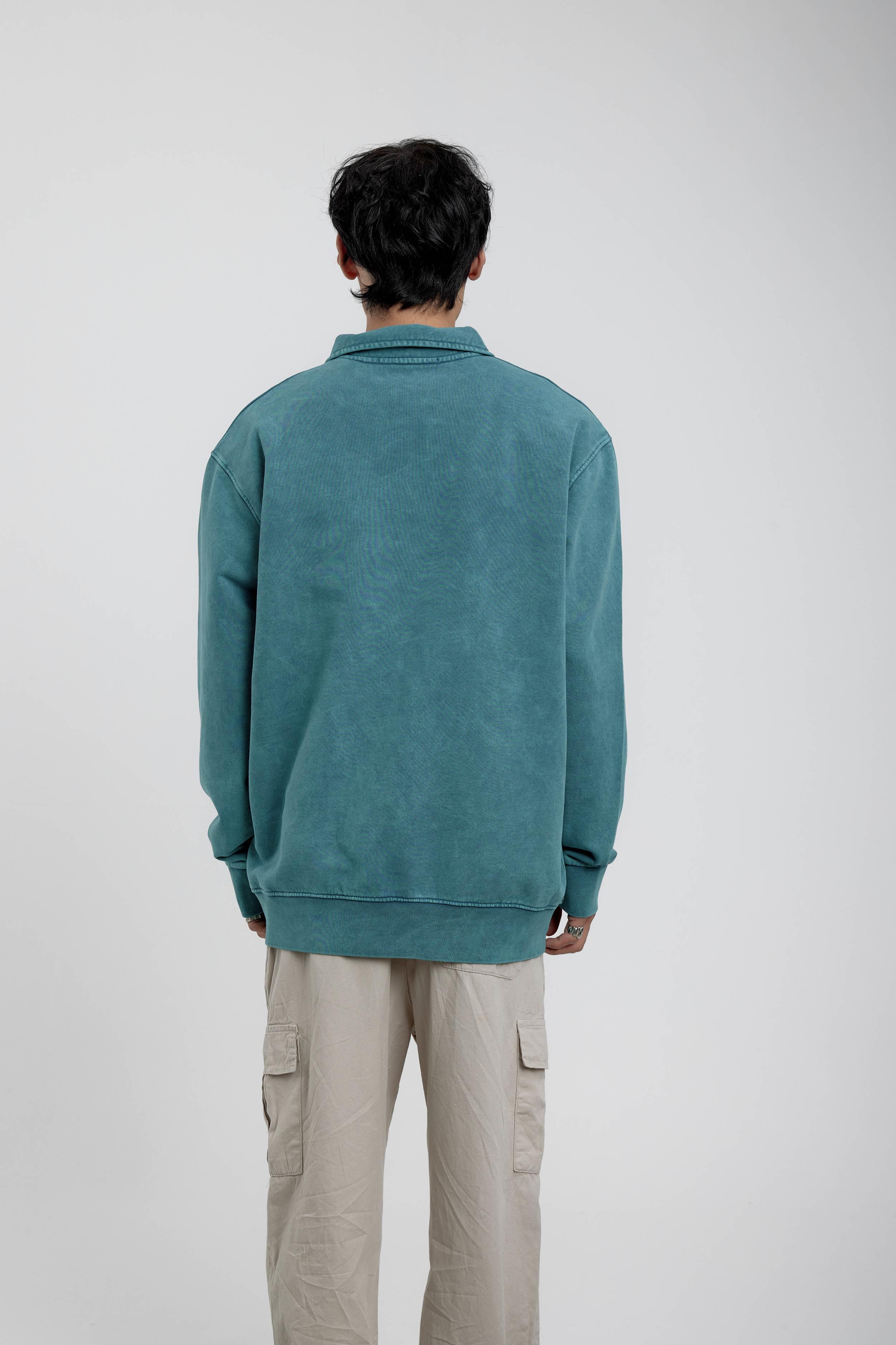 Yeşil Brand Yazılı Yakası Fermuarlı Sweatshirt · 3