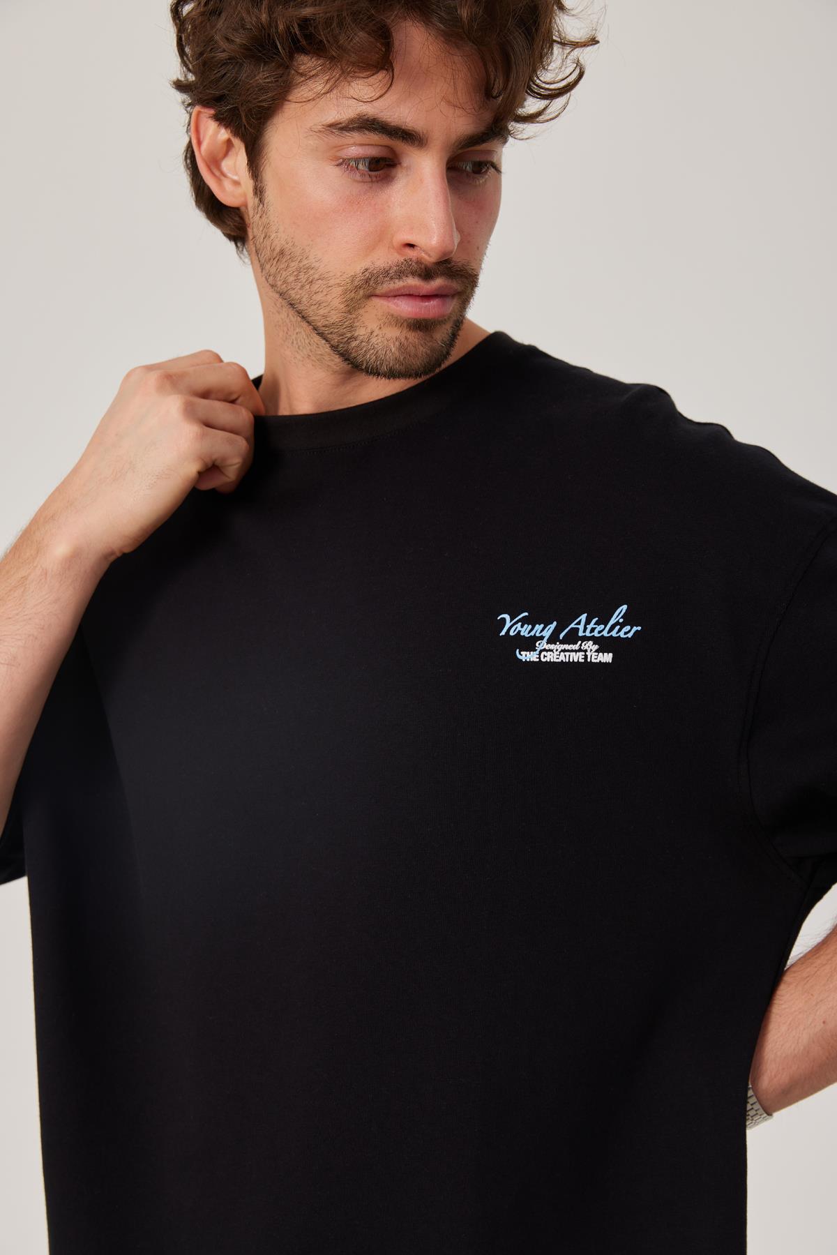 Young Atelier Bask l Oversize Siyah Tshirt Modelleri ve Fiyatlar Nomarc