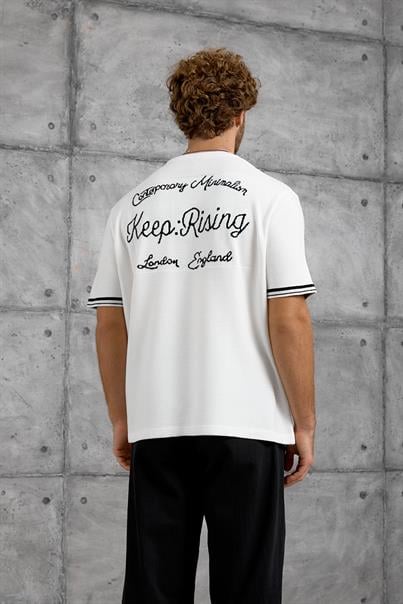 Beyaz DP BİSİKLET YALA TRİKO TSHIRT