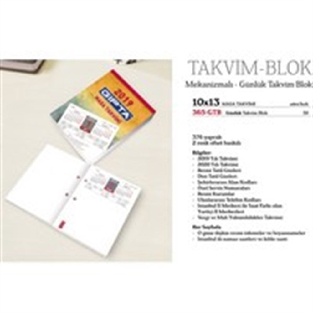 Gıpta Masa Takvimi 10x13 365-GTB
