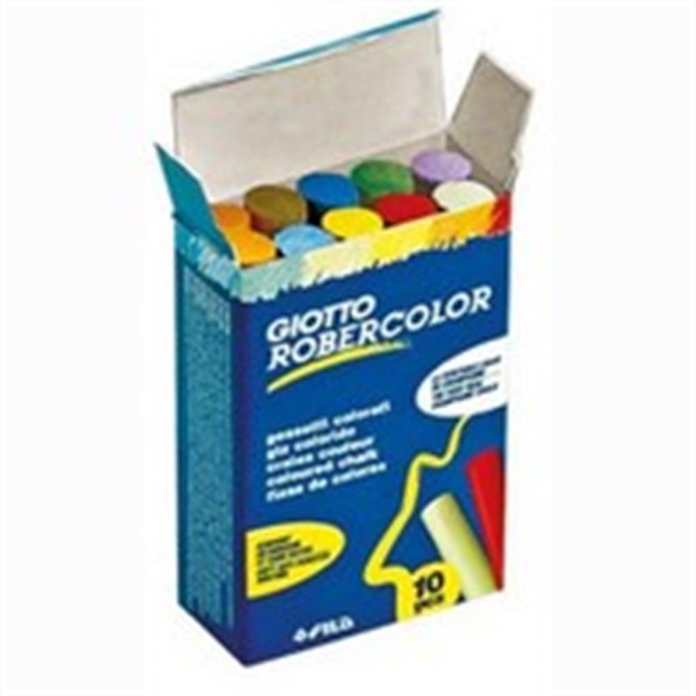 Robercolor Tebeşir Yuvarlak Tozsuz 10 LU Karışık Renk