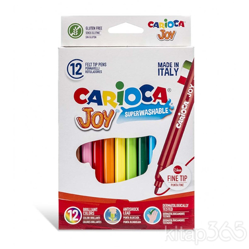 Carioca Keçeli Boya Kalemi Joy Süper Yıkanabilir 12 Li