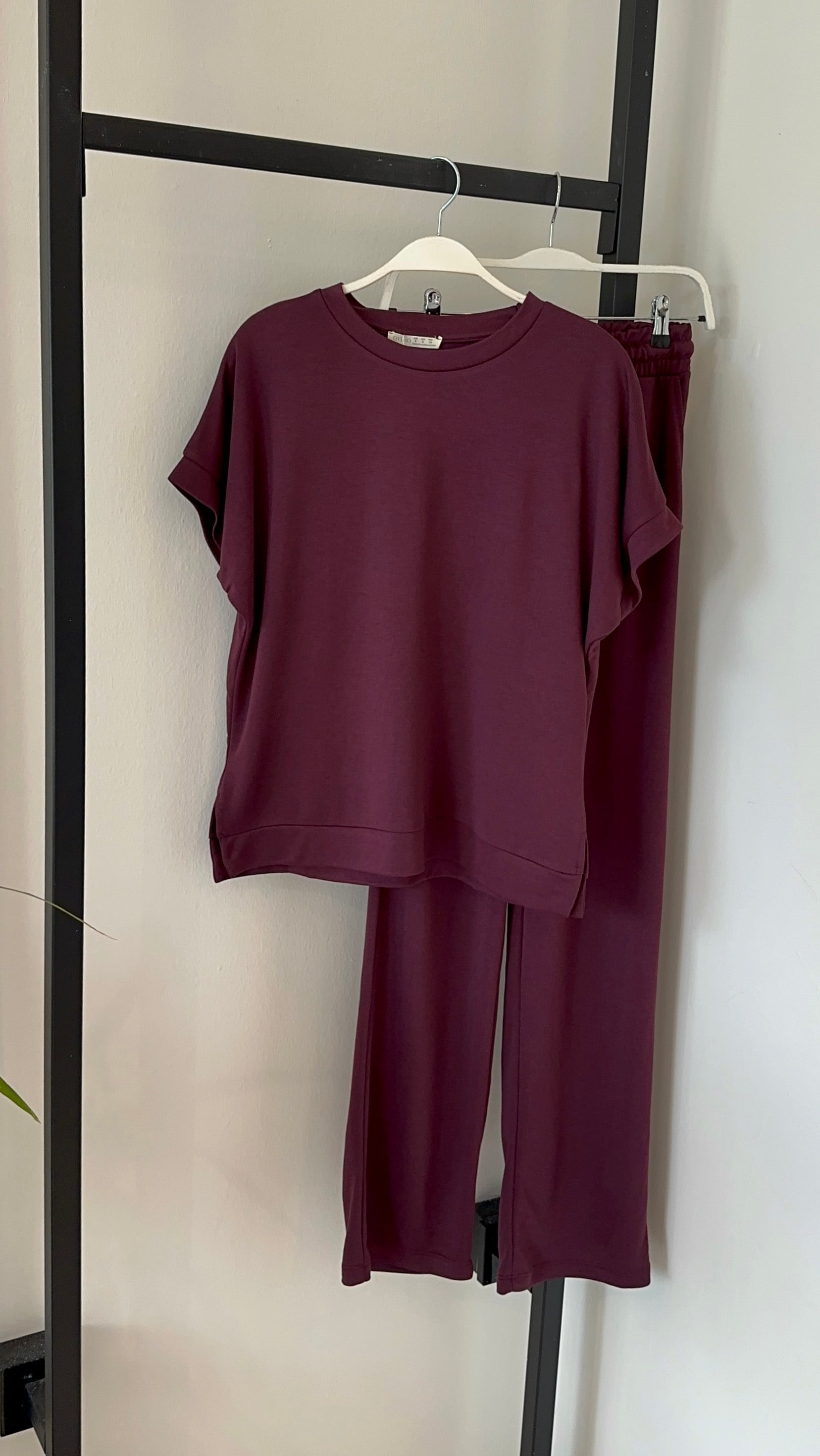 BORDO  BİSİKLET YAKA PİKE MODAL TAKIM