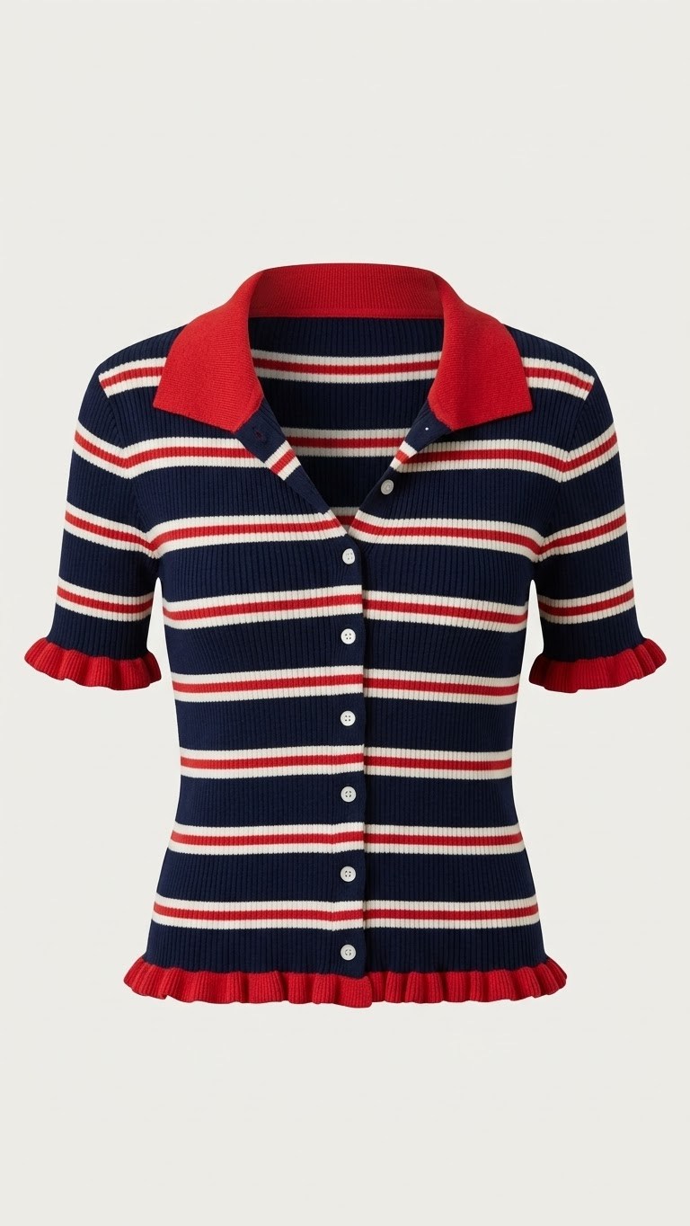 YENİ ÇİZGİLİ MERSERİZE HIRKA BLUZ