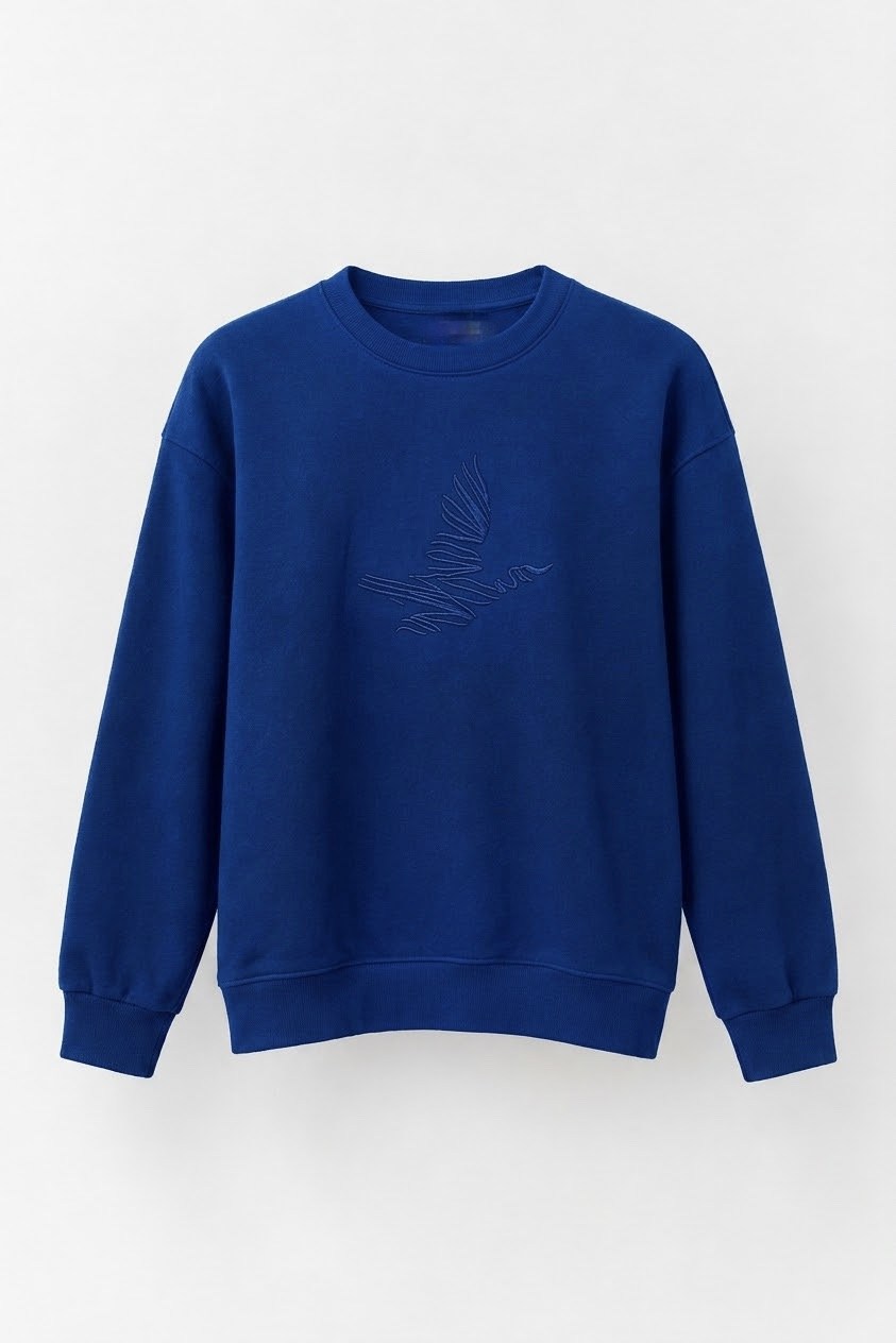 SAKS MAVİ KUŞ DETAYLI SWEAT