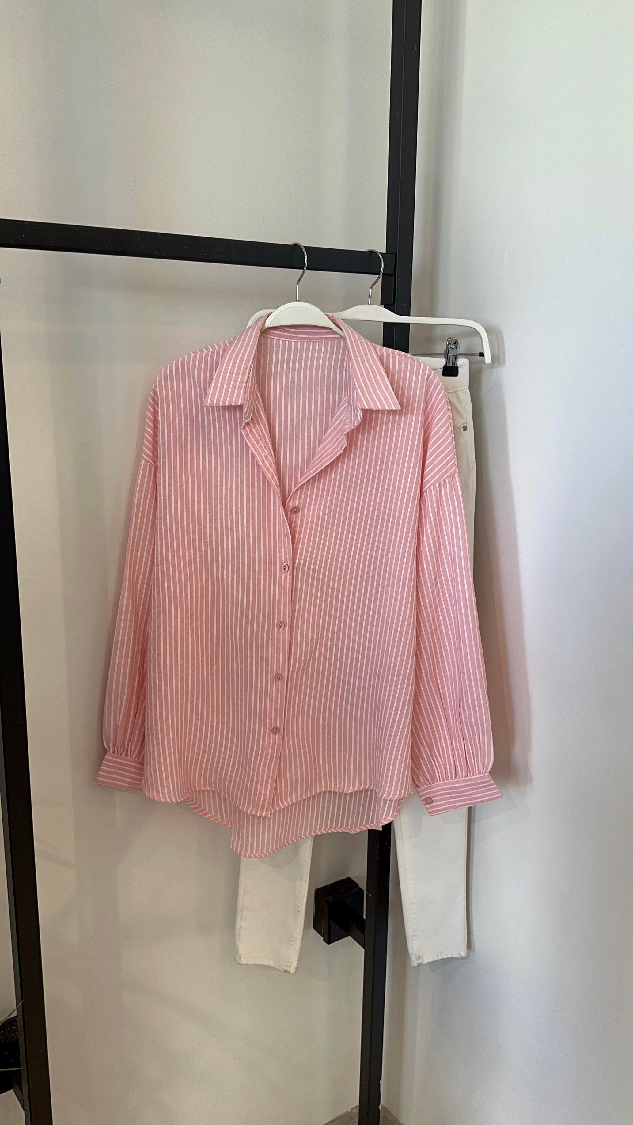 PEMBE ÇİZGİLİ GÖMLEK