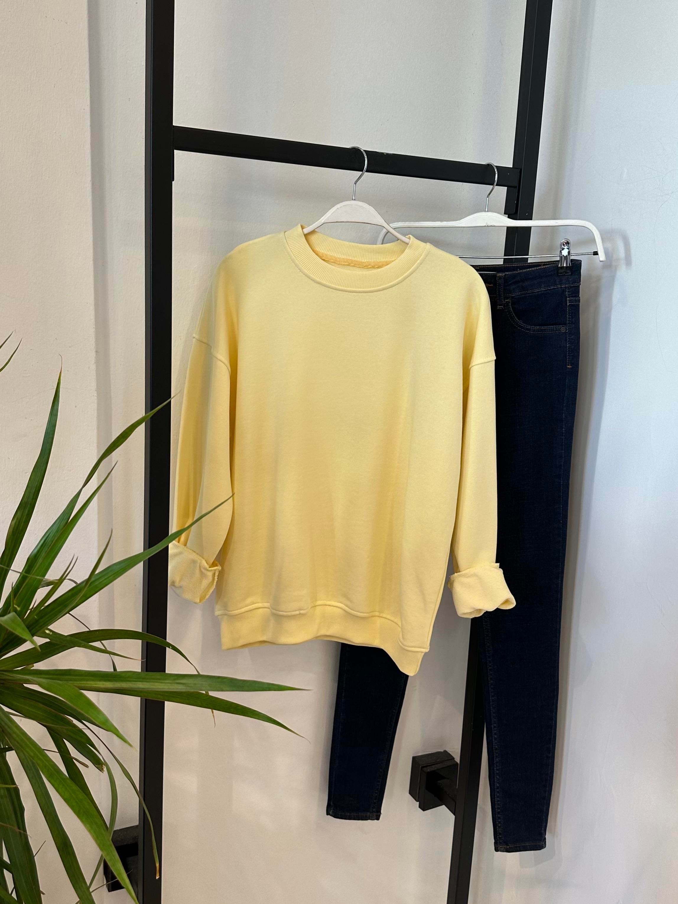 SARI İKİ İPLİK SWEAT 