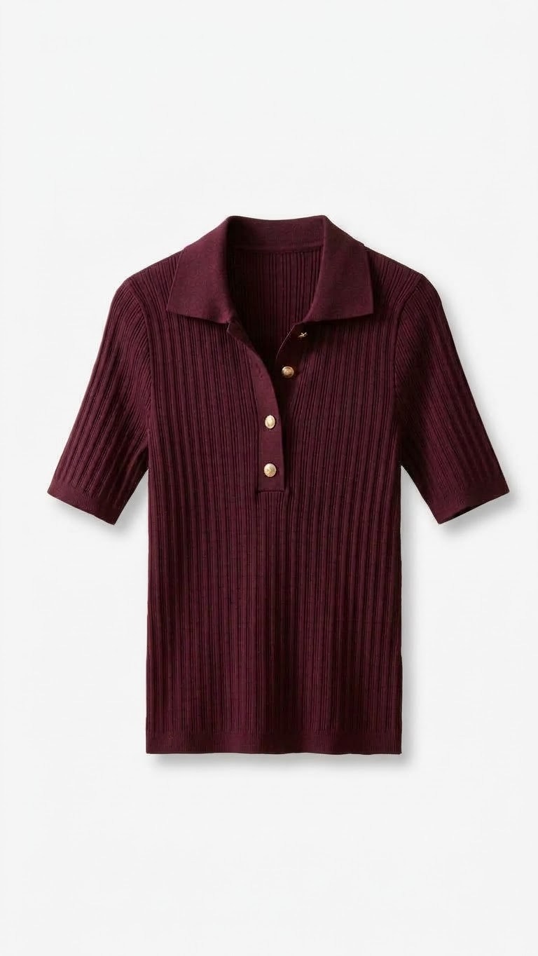 BORDO MERSERİZE BLUZ