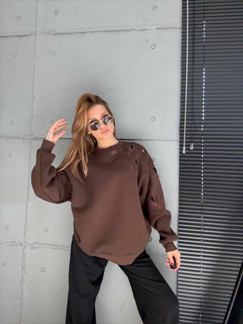 KAHVERENGİ TASARIM SWEAT