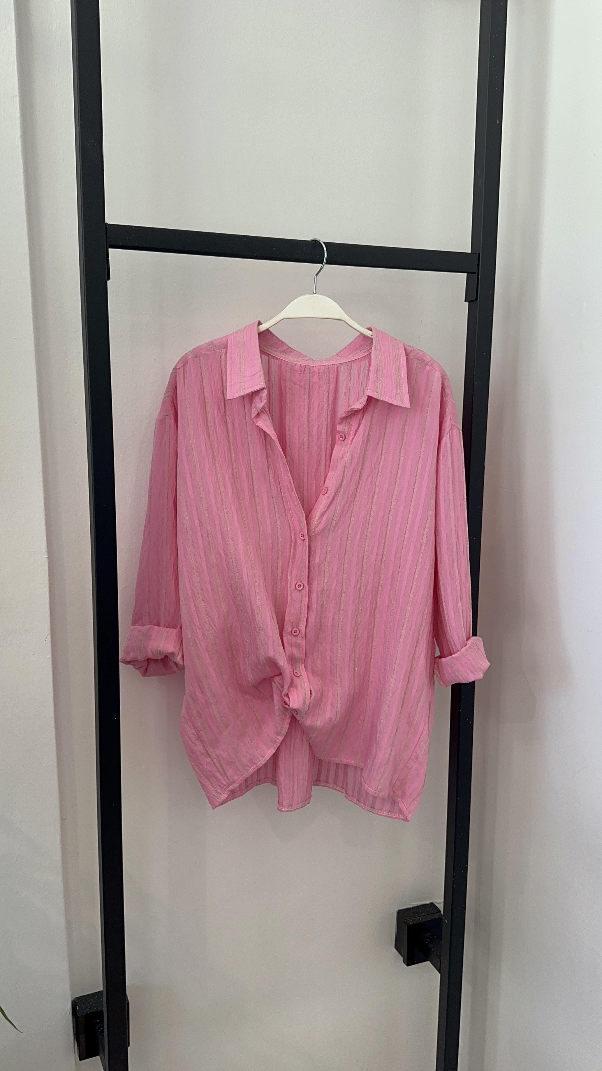 PEMBE ÇİZGİLİ GÖMLEK