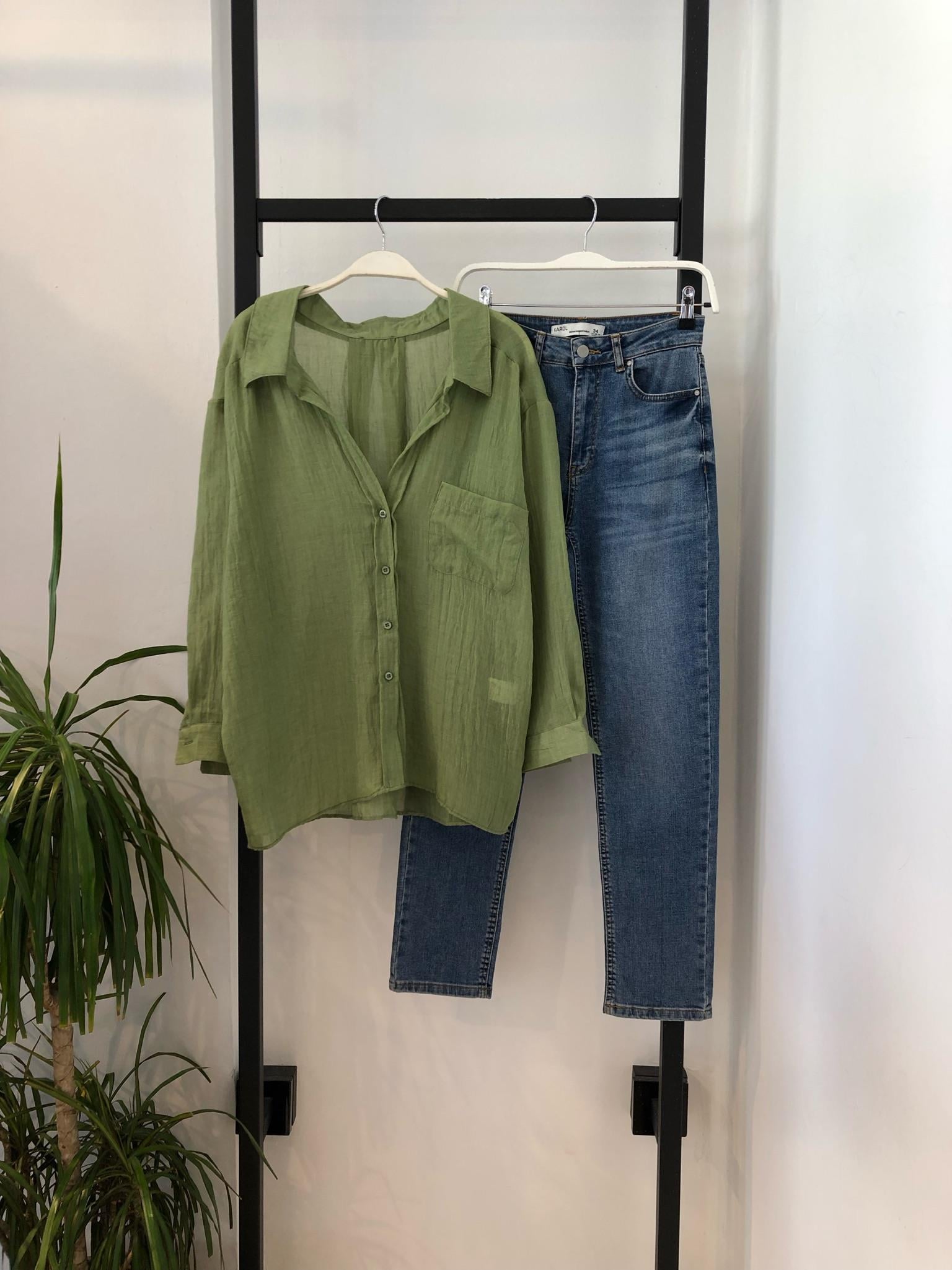 Keten Oversize Gömlek
