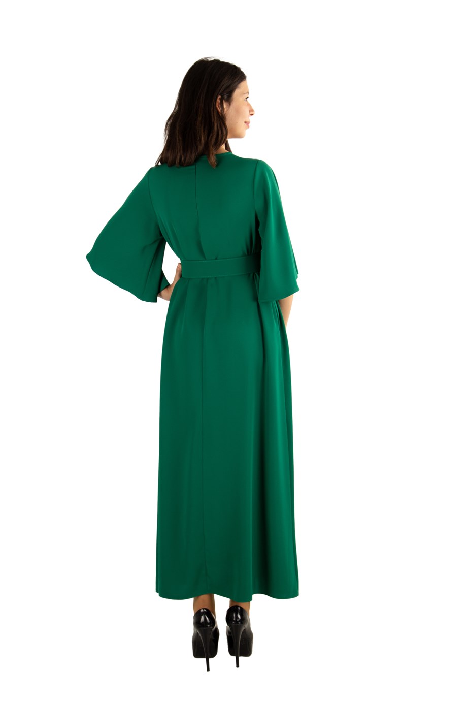 Dress with big bell sleeves hot sale