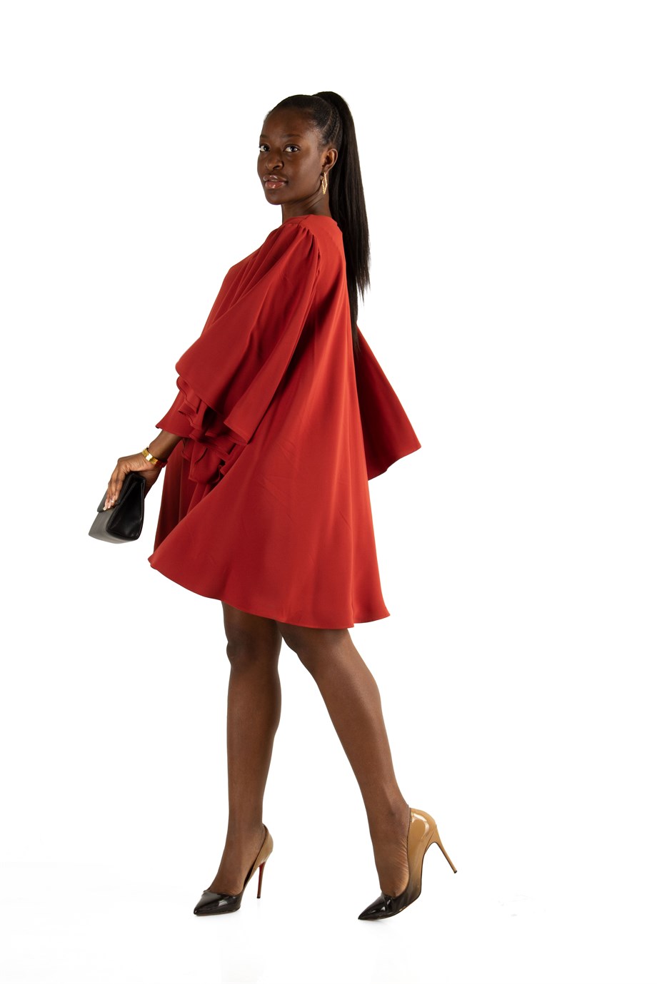 Bell Sleeve Mini Dress Fuchsia Wholesale Womens Clothing Vendors For Boutiques