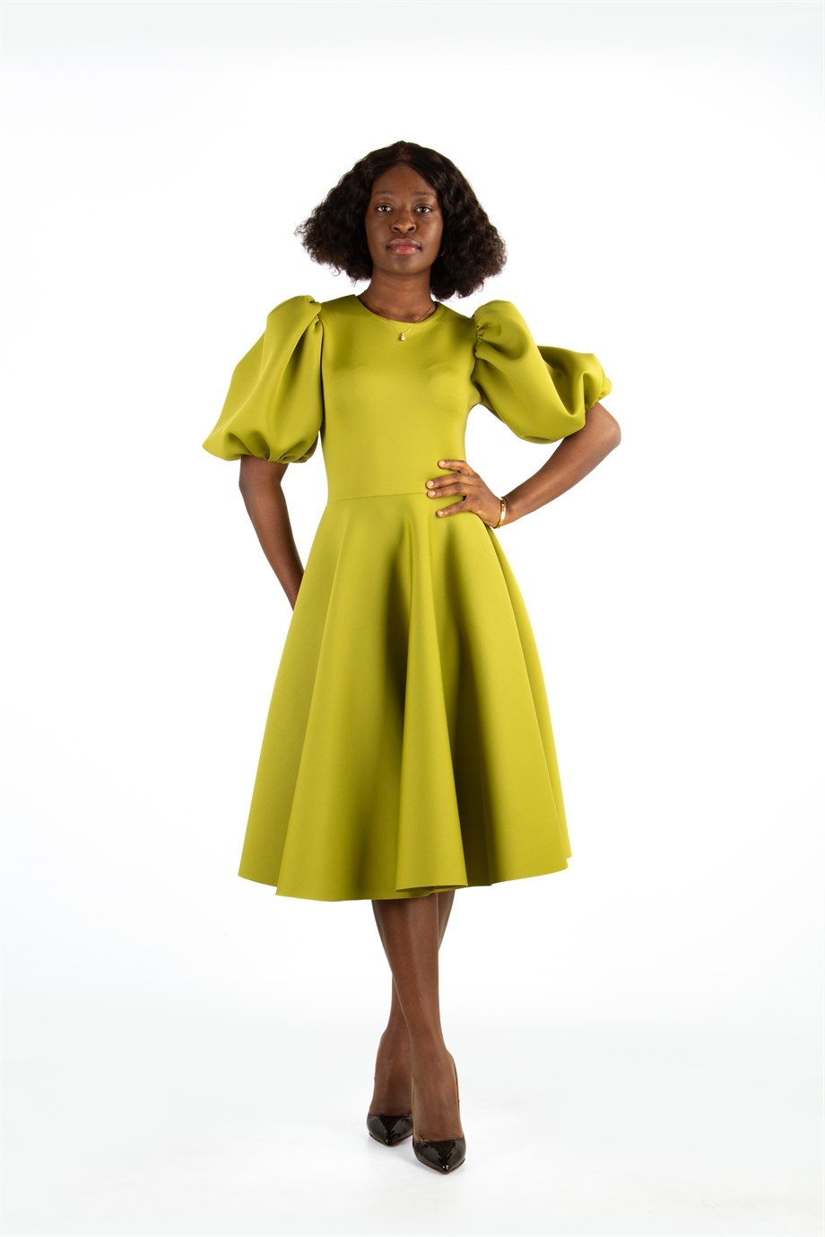 Velvet Rapture Bishop Sleeve Dress – Charming & Main