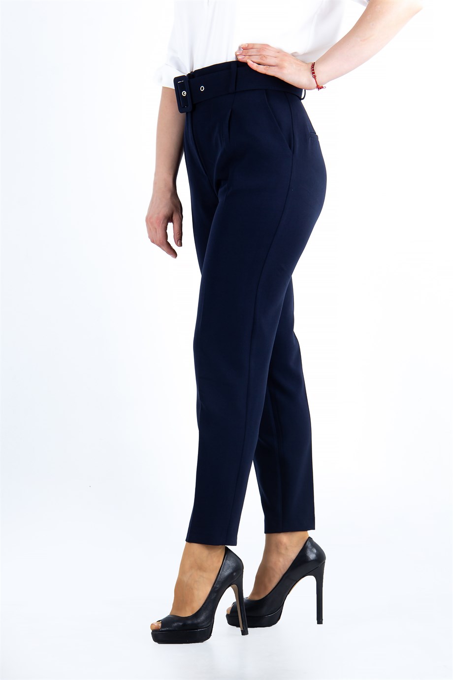 Ladies trousers bootcut pinpoint MODERN 37.5 regular fit - Color: Navy blue  | Size: 52