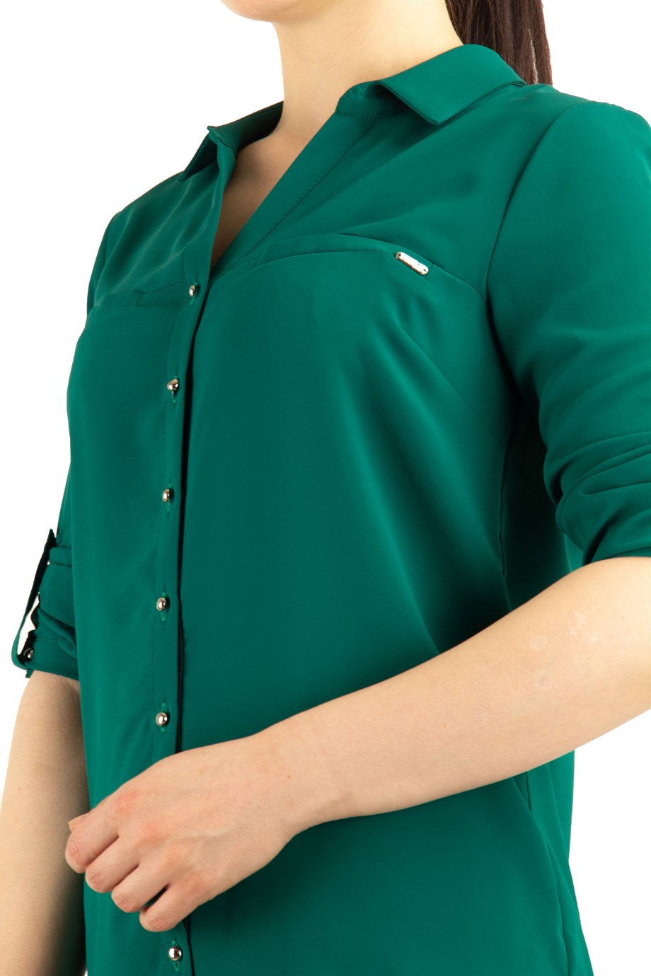 Classic Office Big Size Shirt - Mint Green - Wholesale Womens