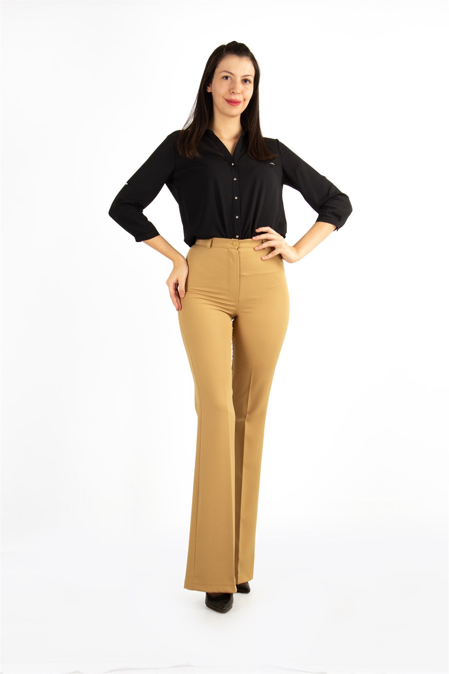 Classic Pants Office Big Size Trouser - Indigo - Wholesale Womens